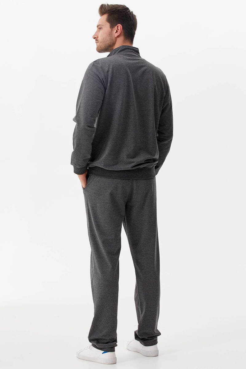 Dik Yaka Fermuarlı Eşofman Takım - Antrasit (4) Sementa