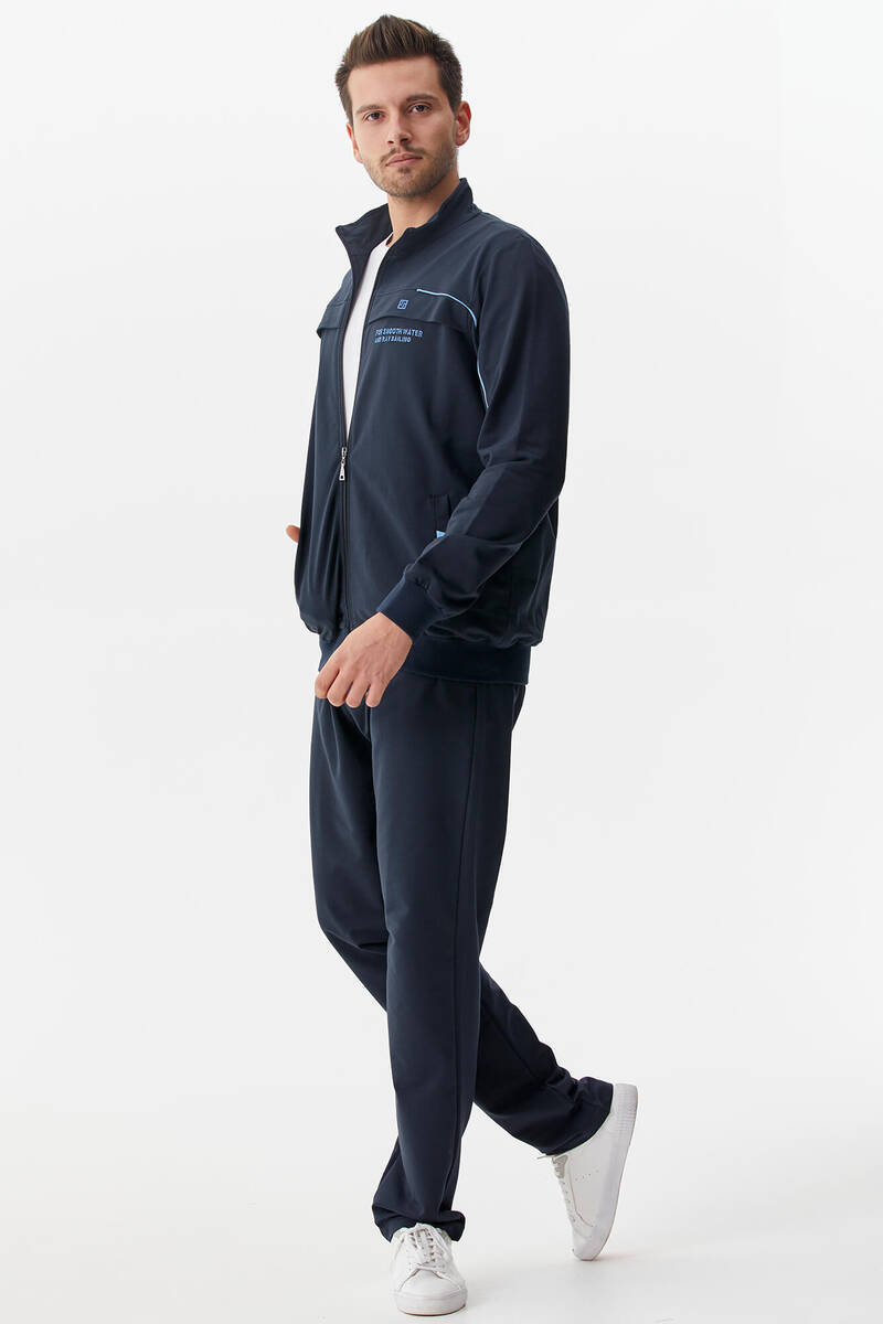 Dik Yaka Fermuarlı Eşofman Takım - Lacivert (1) Sementa