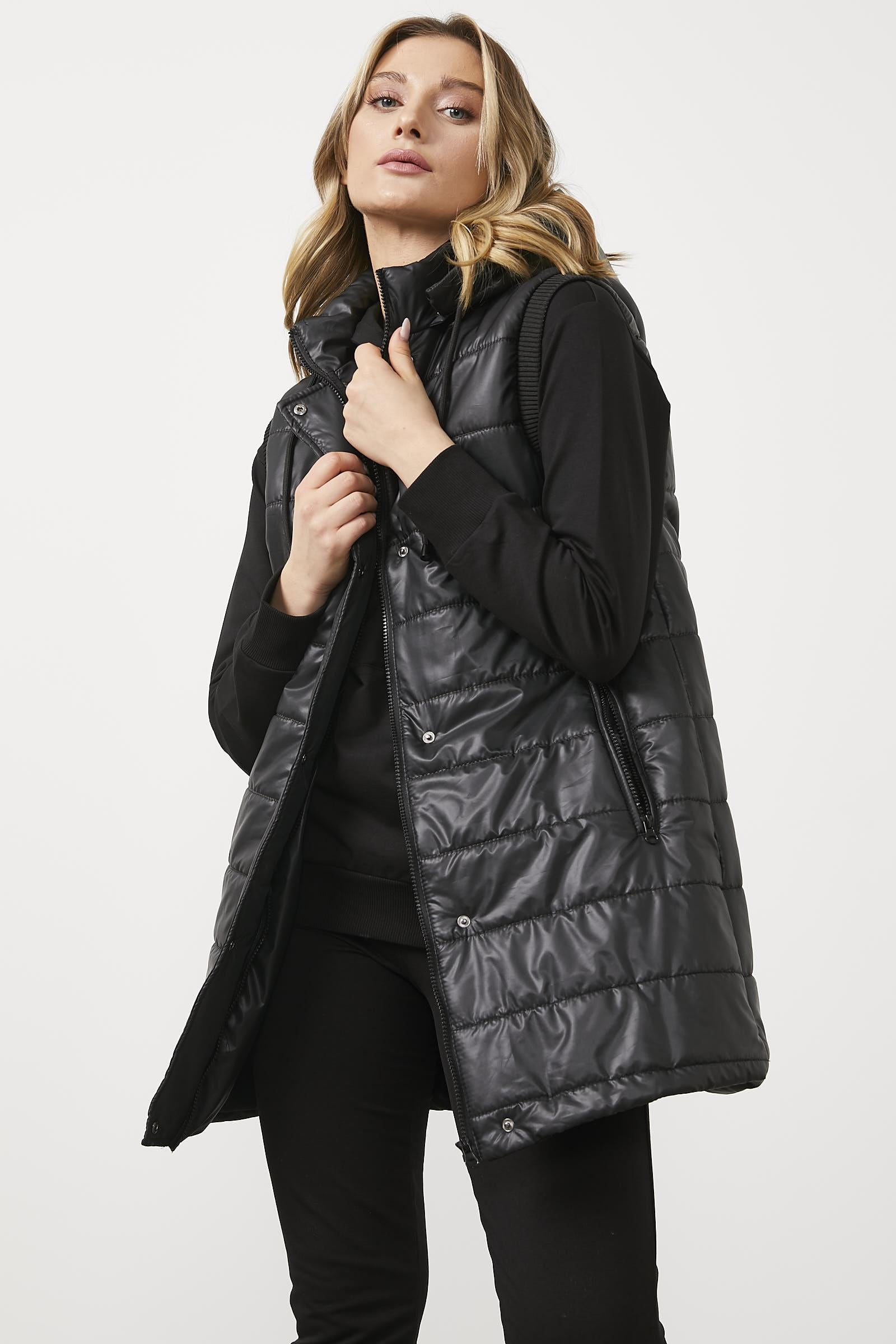 Dik Yaka Tunik Boy Kapitone Yelek - Siyah (2) Sementa