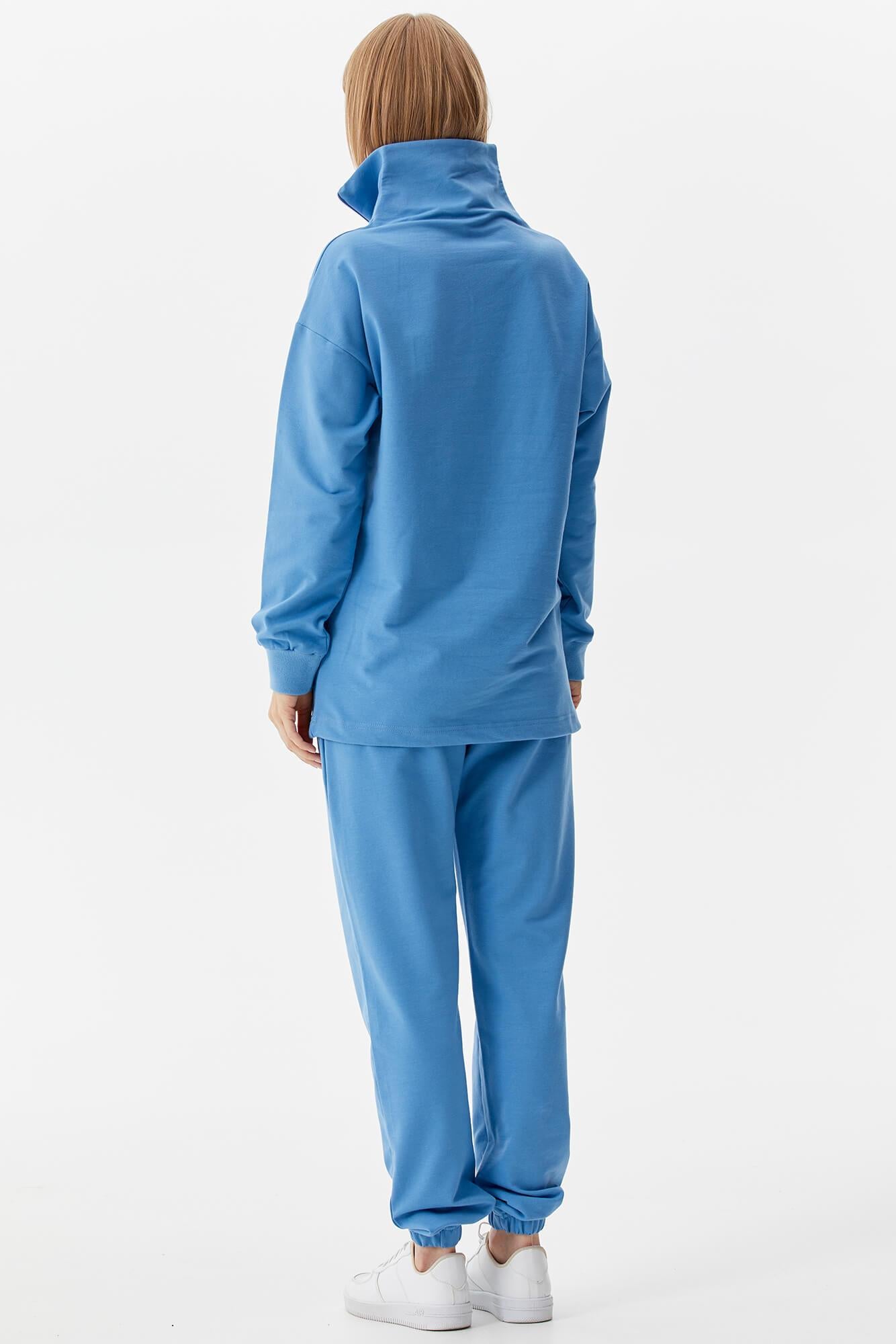 Dik Yaka Yarım Fermuarlı Eşofman Takım - Mavi (8) Sementa