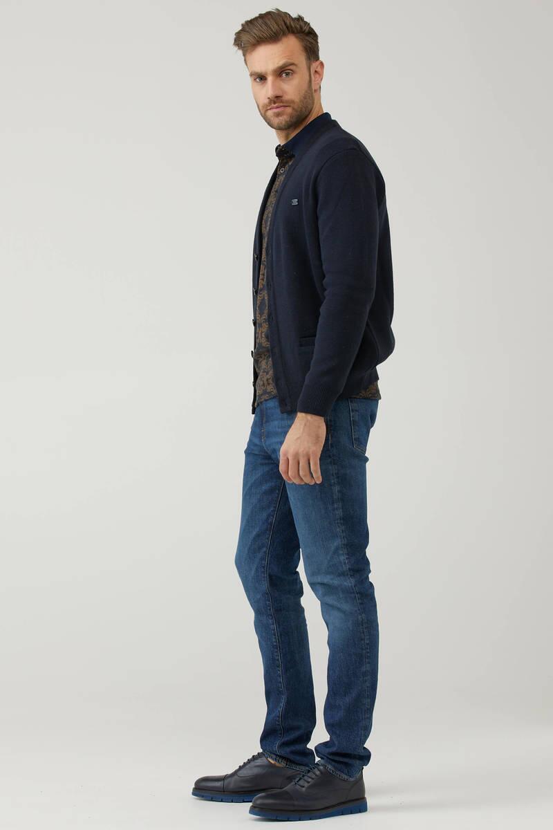 Erkek Cepli Triko Hırka - Lacivert (3) Sementa