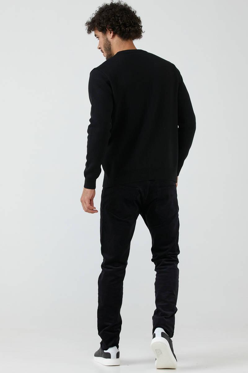 Erkek Cepli Triko Hırka - Siyah (3) Sementa