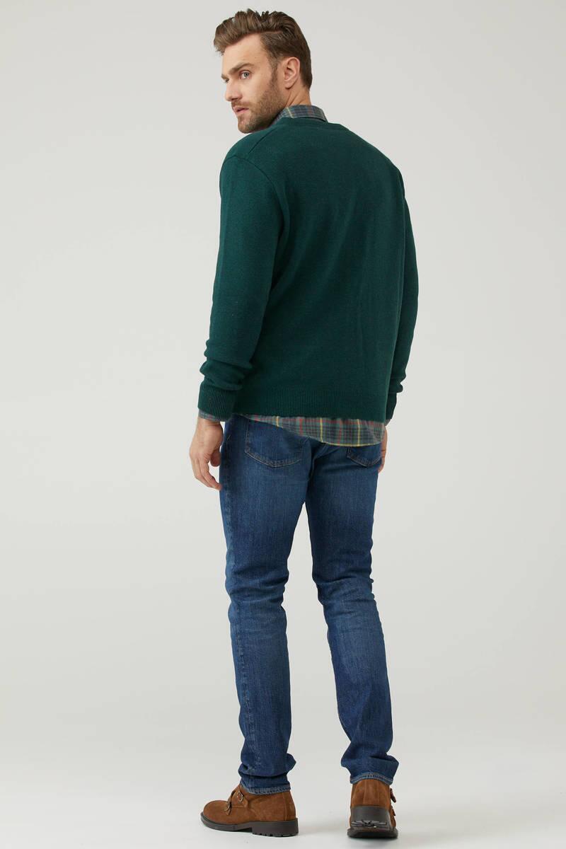 Erkek Cepli Triko Hırka - Yeşil (4) Sementa