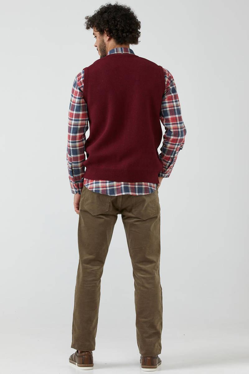 Erkek Çift Cepli Triko Yelek - Bordo (3) Sementa