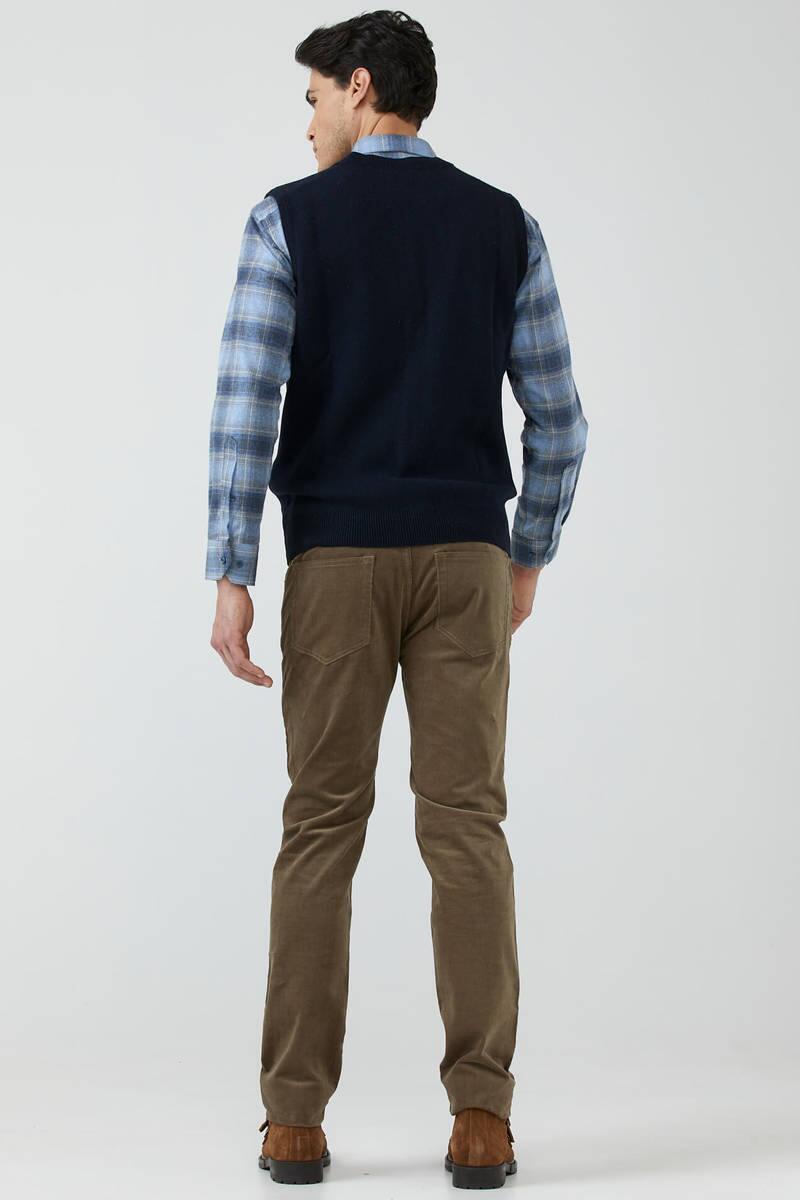 Erkek Çift Cepli Triko Yelek - Lacivert (3) Sementa