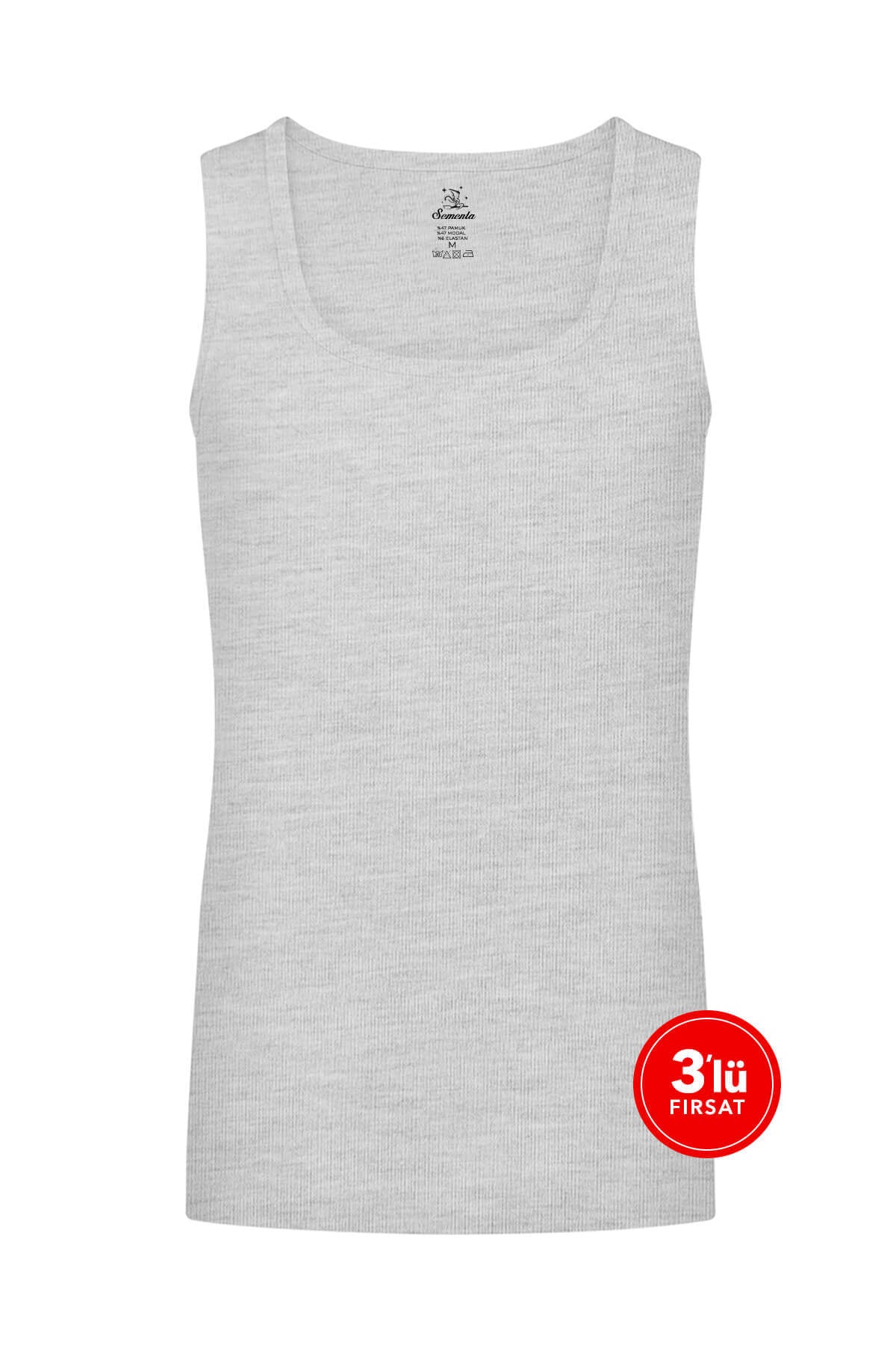 Erkek Modal Strech Spor Atlet 3'lü Paket - Melanj (1) Sementa