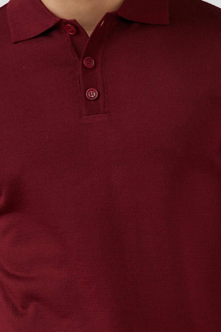 Erkek Polo Yaka Triko Kazak - Bordo (3) Sementa