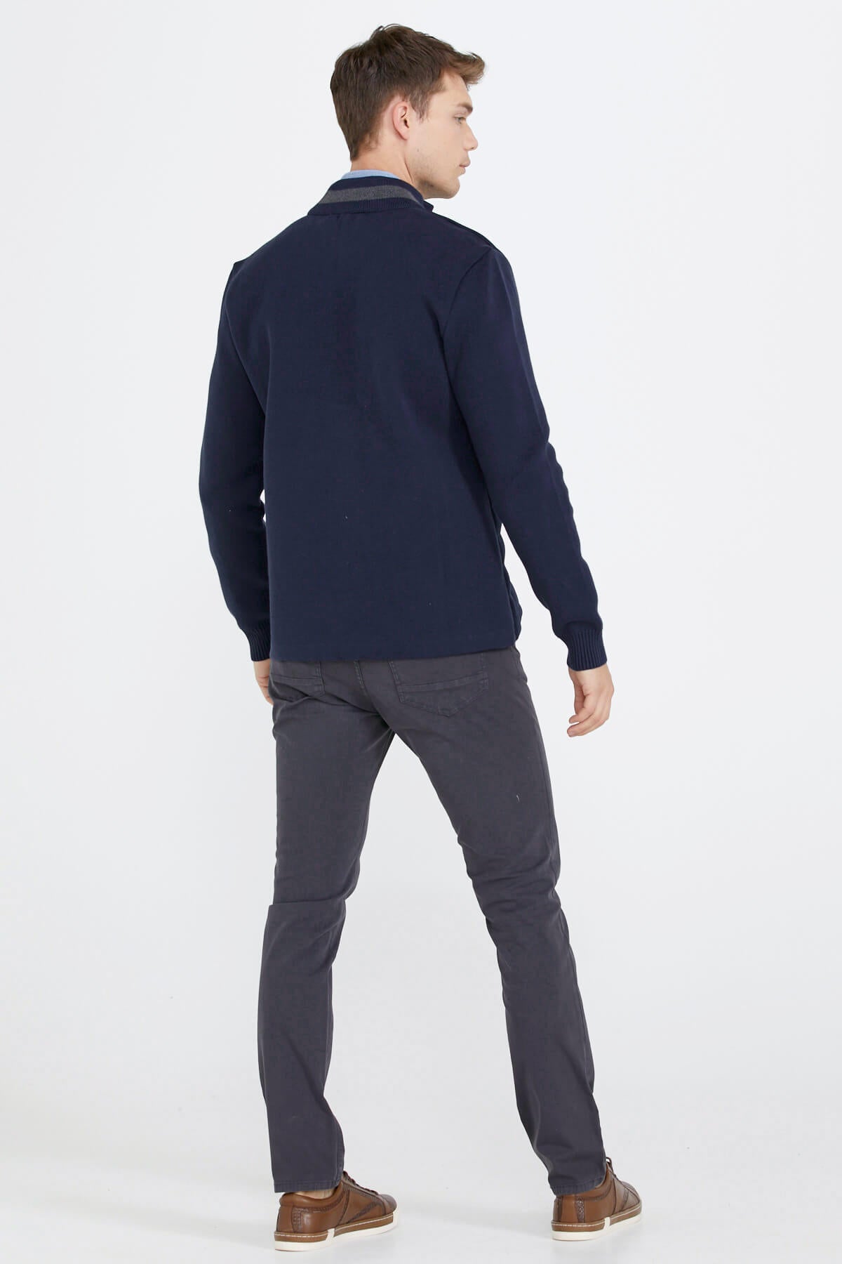 Fermuarlı Kapitone Erkek Mont - Lacivert (4) Sementa