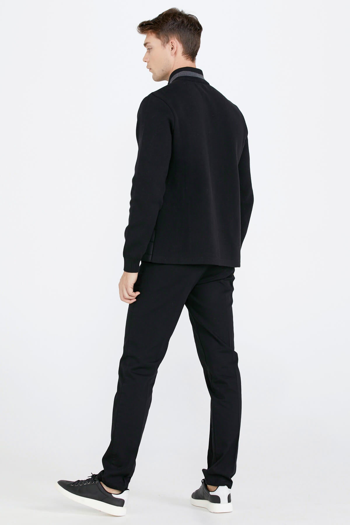 Fermuarlı Kapitone Erkek Mont - Siyah (4) Sementa