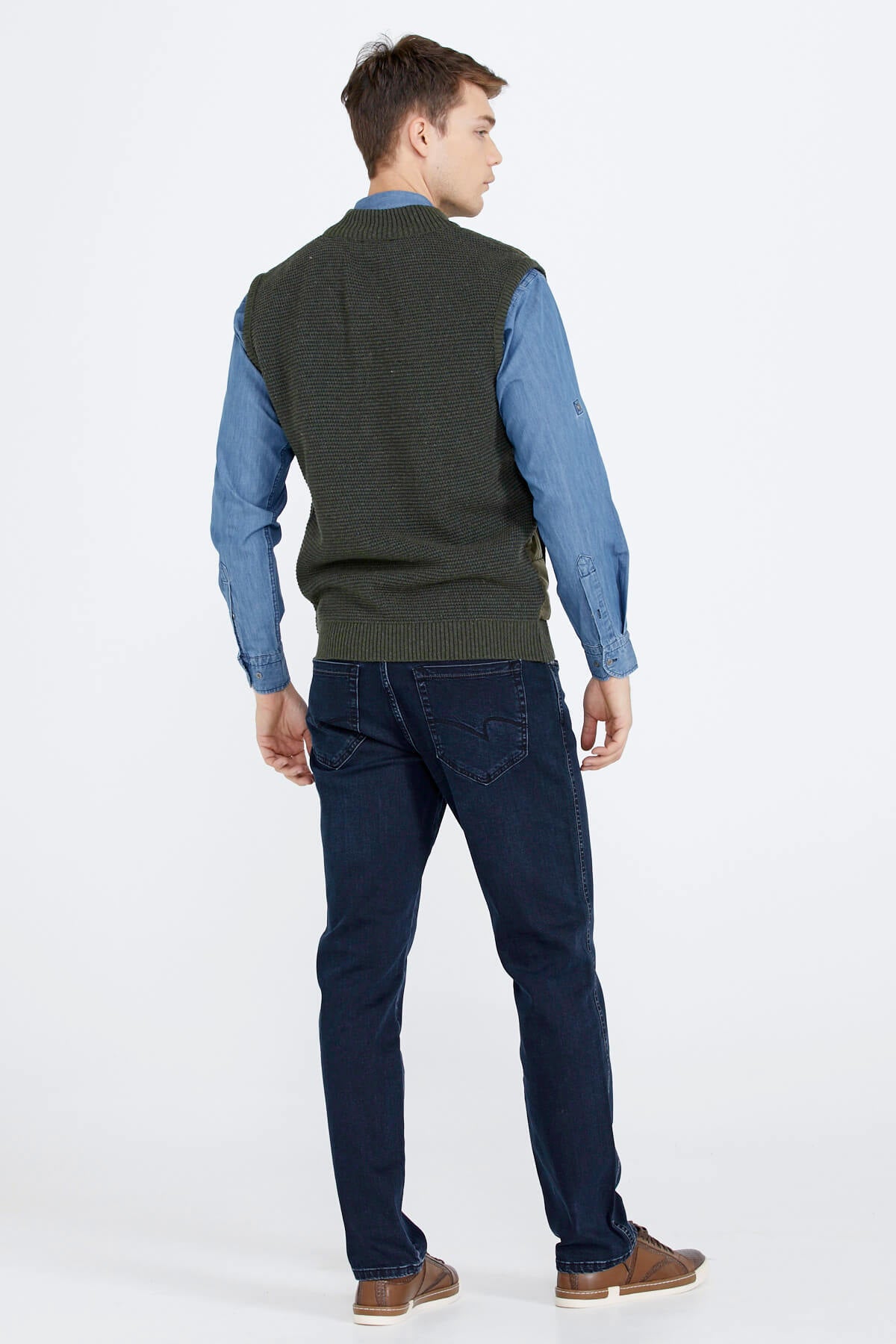 Fermuarlı Kapitone Erkek Yelek - Haki (4) Sementa