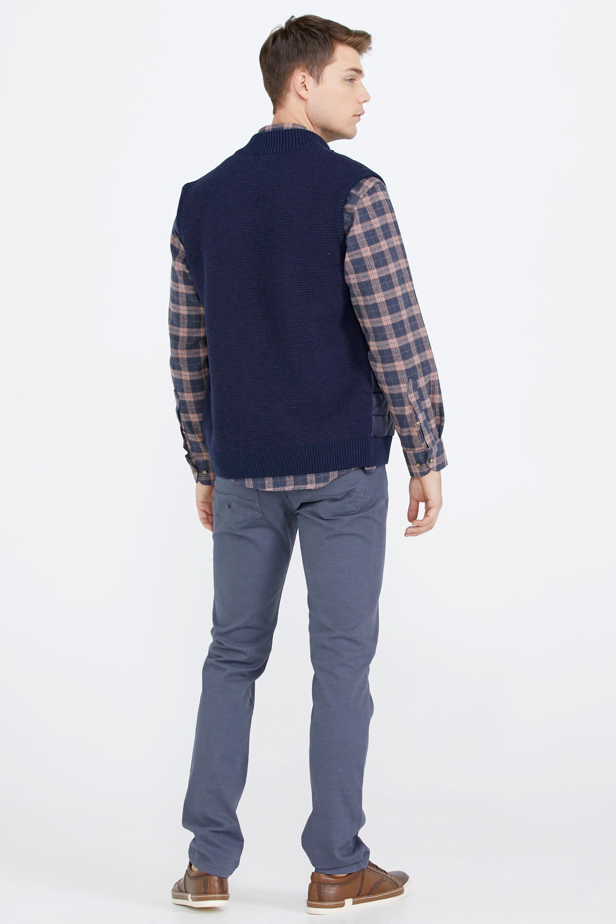 Fermuarlı Kapitone Erkek Yelek - Lacivert (4) Sementa