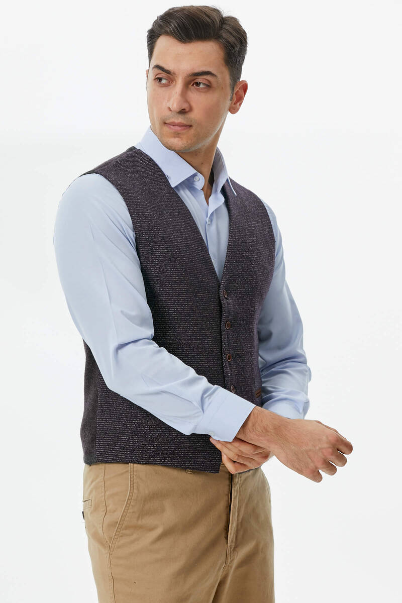 Fileto Cepli Düğmeli Yelek - Antrasit (3) Sementa