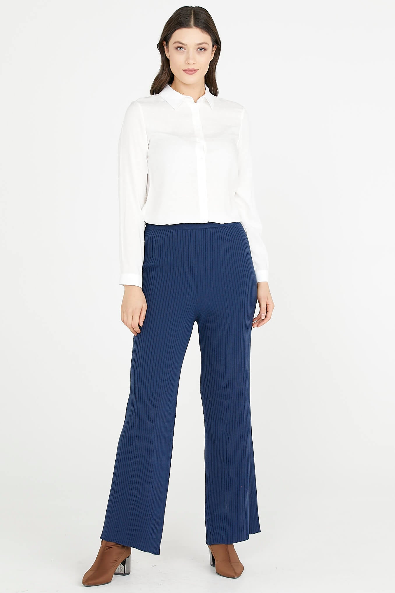 Fitilli Triko Pantolon - Lacivert (1) Sementa