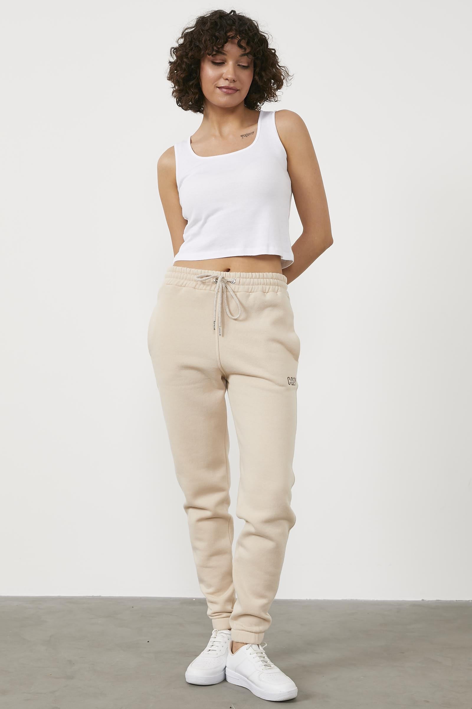 İçi Şardonlu Kalın Eşofman Altı - Bej (2) Sementa