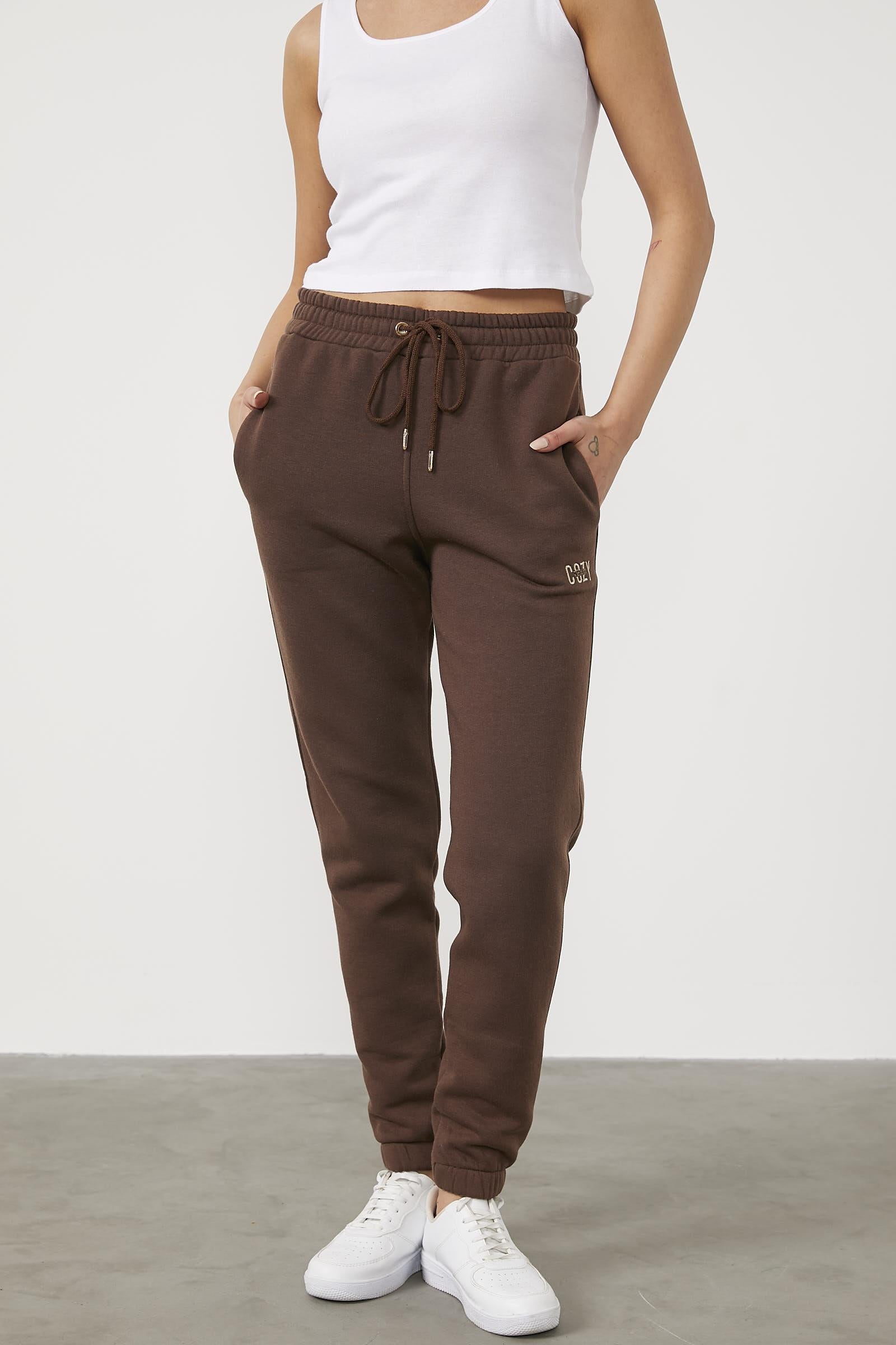 İçi Şardonlu Kalın Eşofman Altı - Kahve (2) Sementa