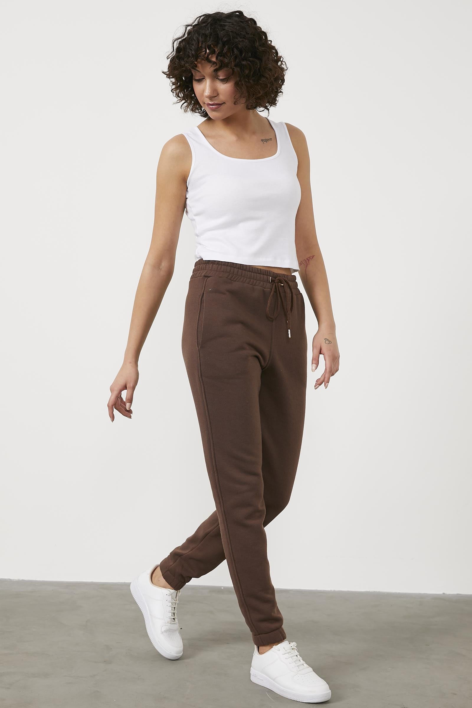 İçi Şardonlu Kalın Eşofman Altı - Kahve (3) Sementa