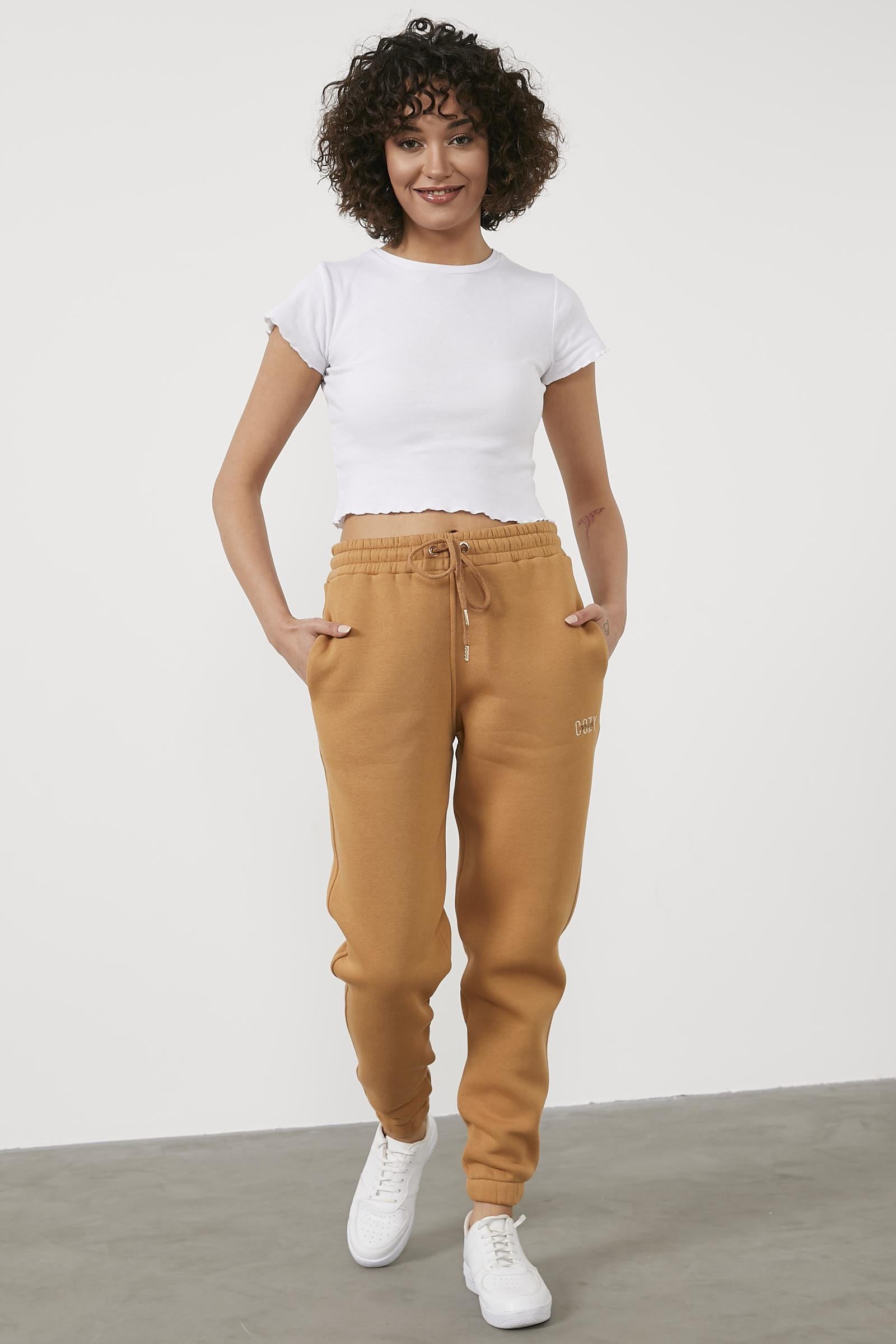 İçi Şardonlu Kalın Eşofman Altı - Kamel (1) Sementa