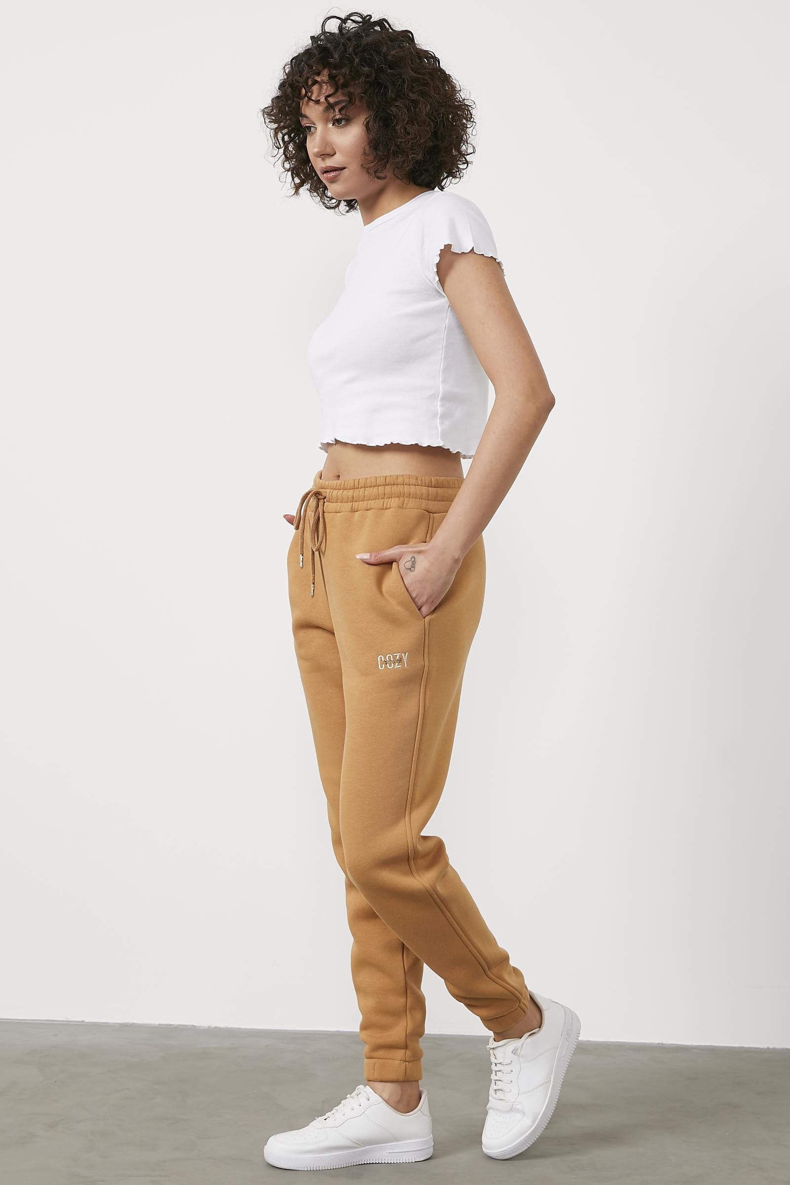 İçi Şardonlu Kalın Eşofman Altı - Kamel (3) Sementa