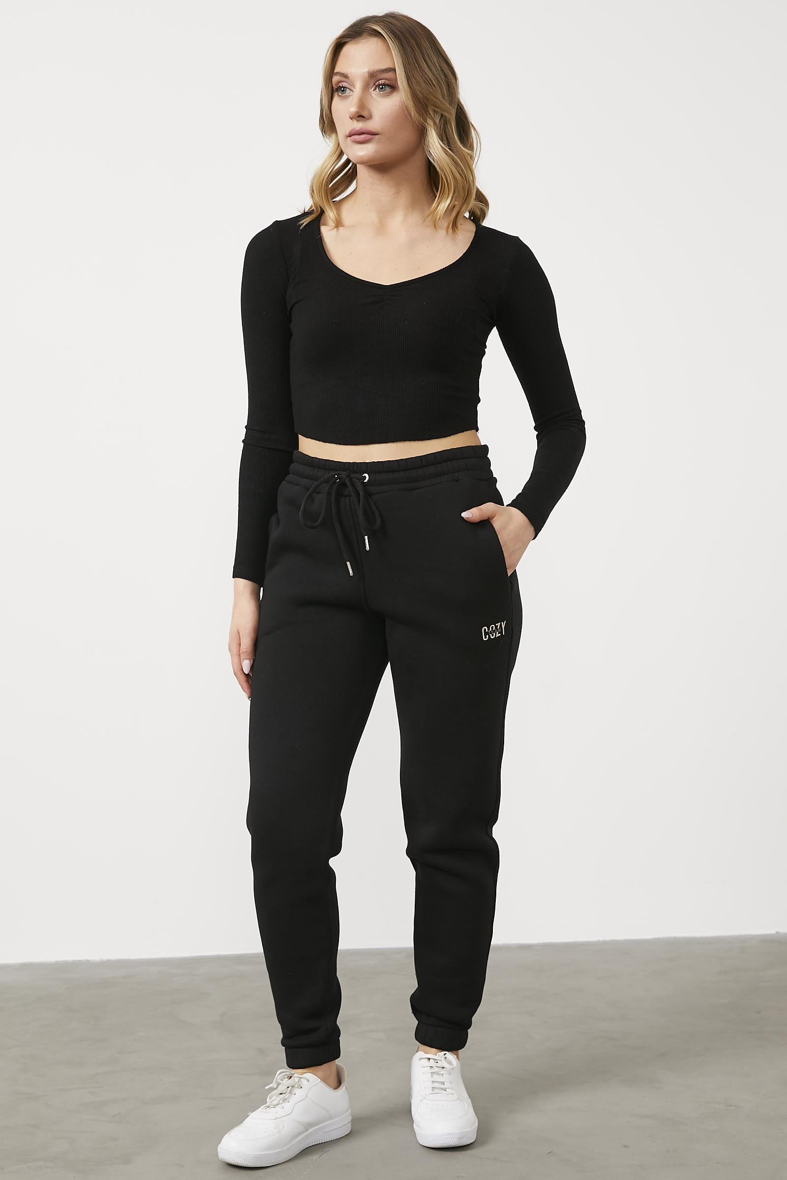 İçi Şardonlu Kalın Eşofman Altı - Siyah (2) Sementa