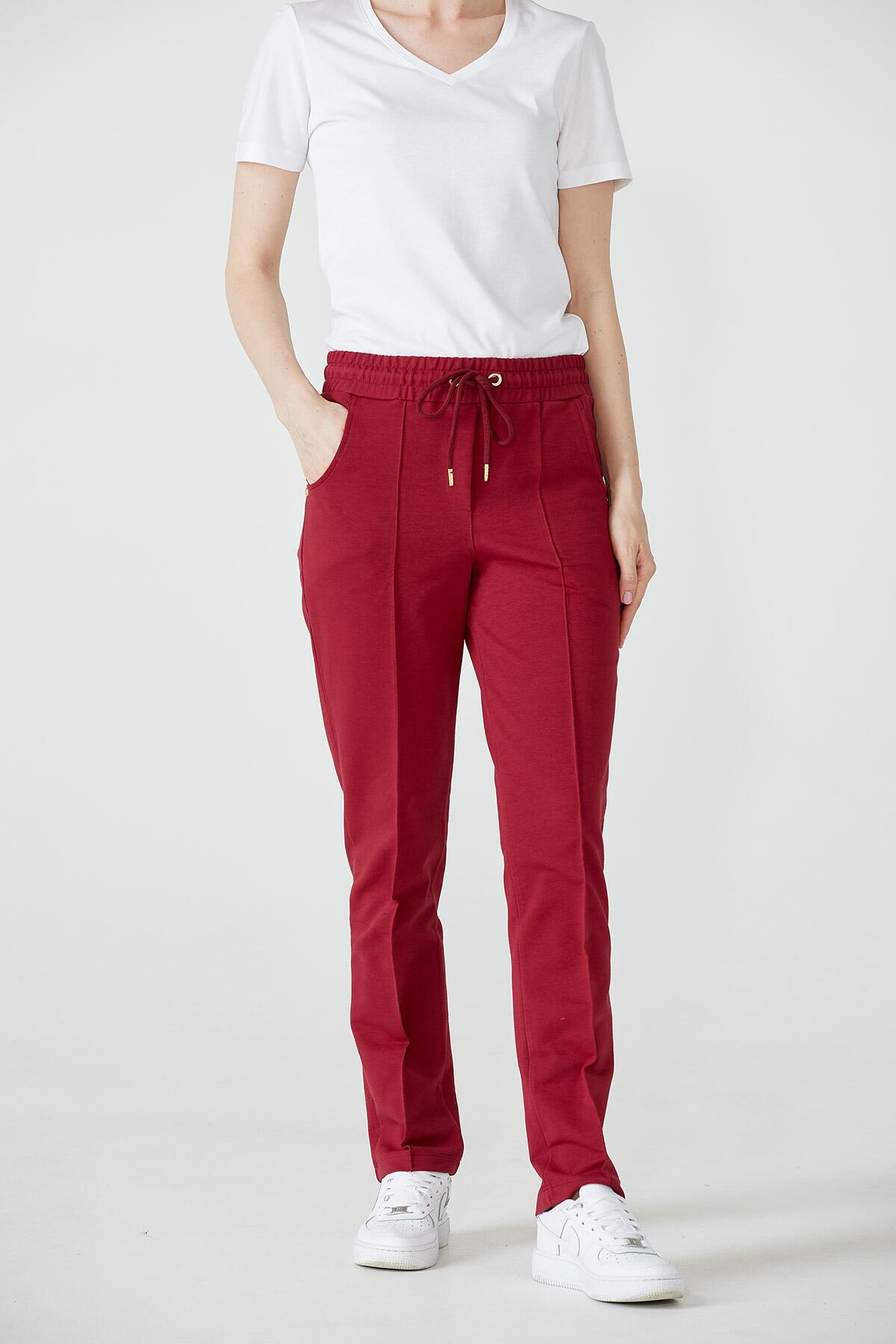 Kadın Cepli Eşofman Altı - Bordo (3) Sementa