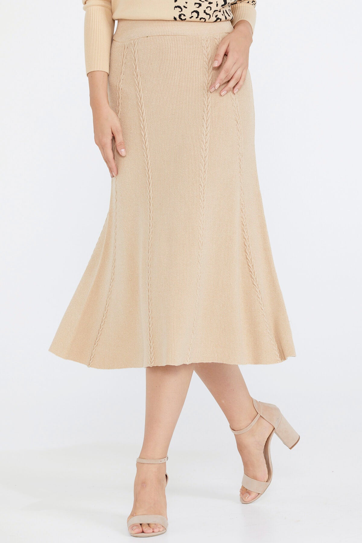 Kadın Triko Etek - Kamel (2) Sementa