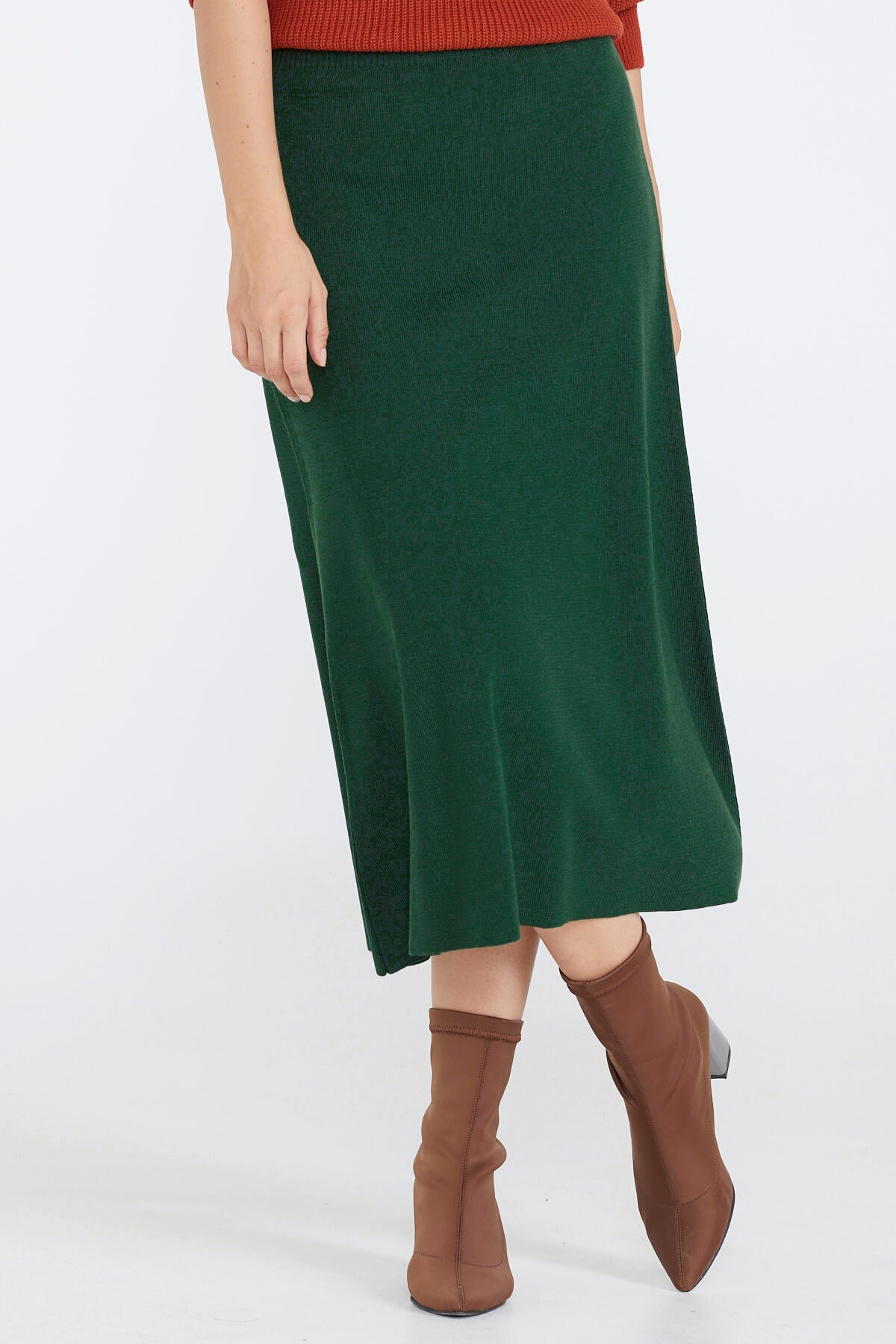 Kadın Triko Etek - Yeşil (3) Sementa