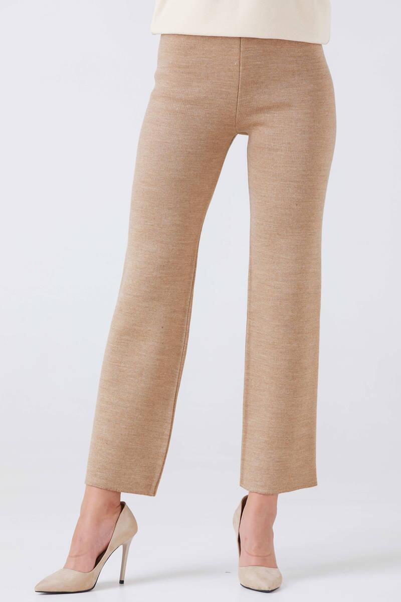 Kadın Triko Pantolon - Kum (1) Sementa