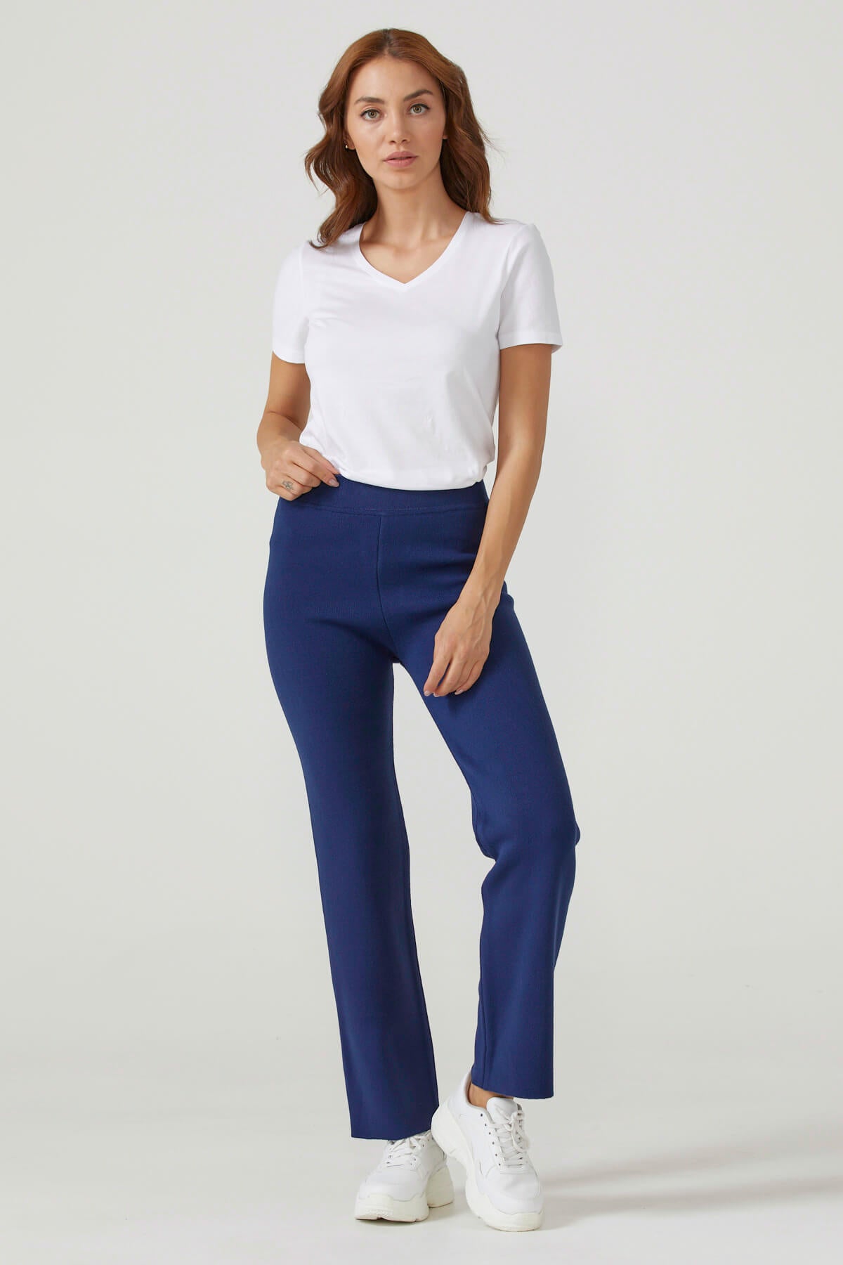 Kadın Triko Pantolon - Lacivert (1) Sementa