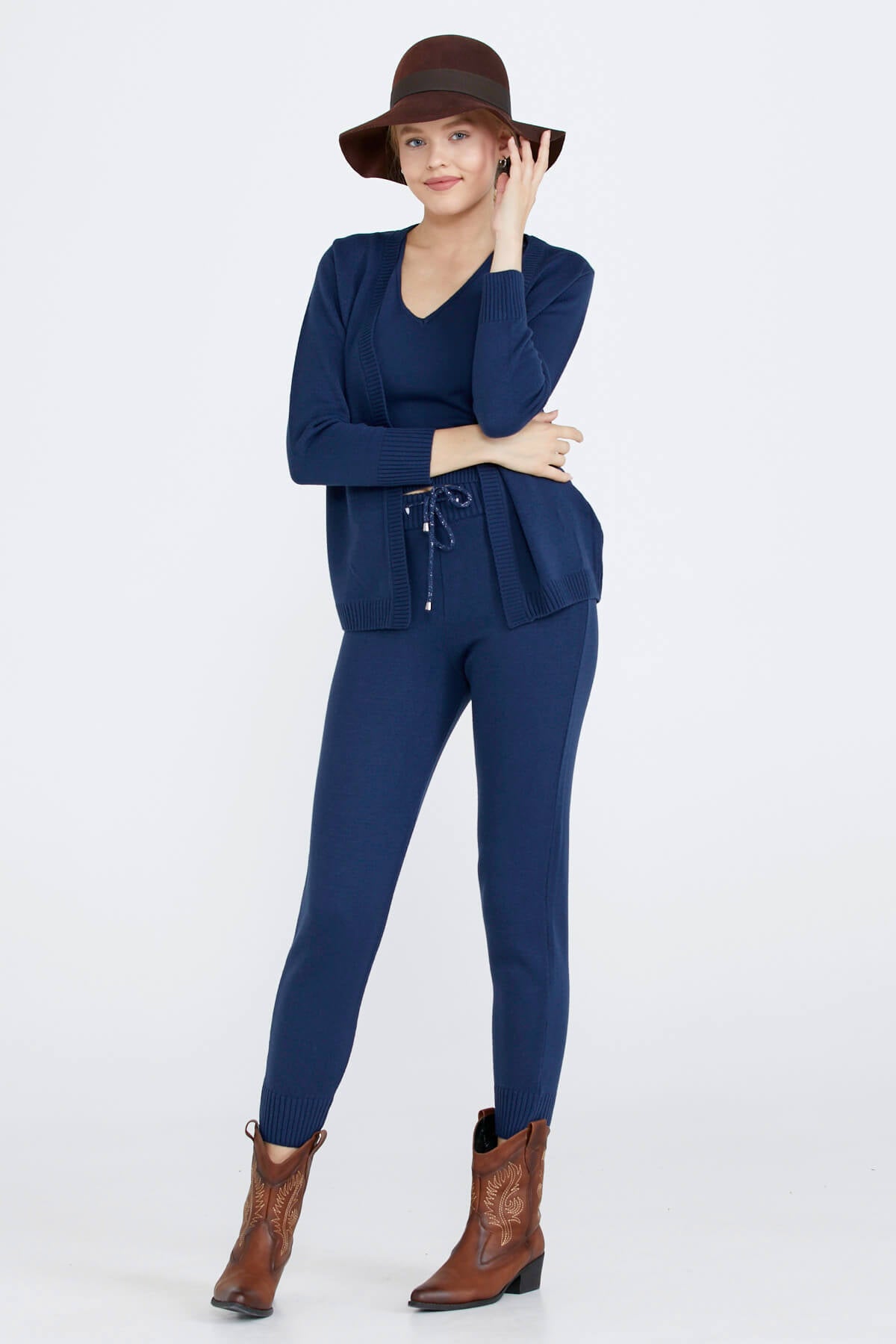 Kadın Üçlü Triko Takım - Lacivert (2) Sementa