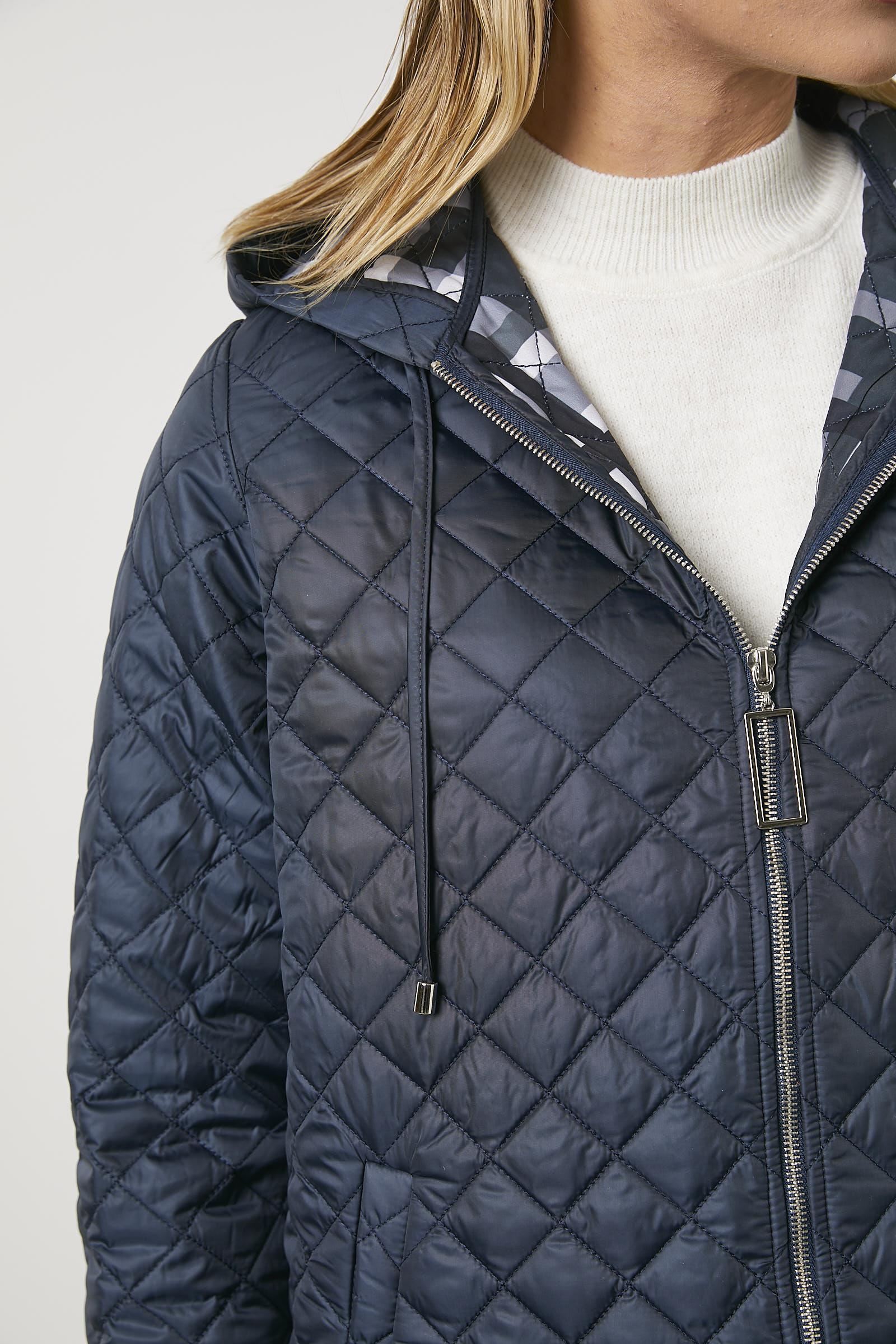 Kapitone Büyük Beden Desenli Astarlı Mont - Lacivert (5) Sementa