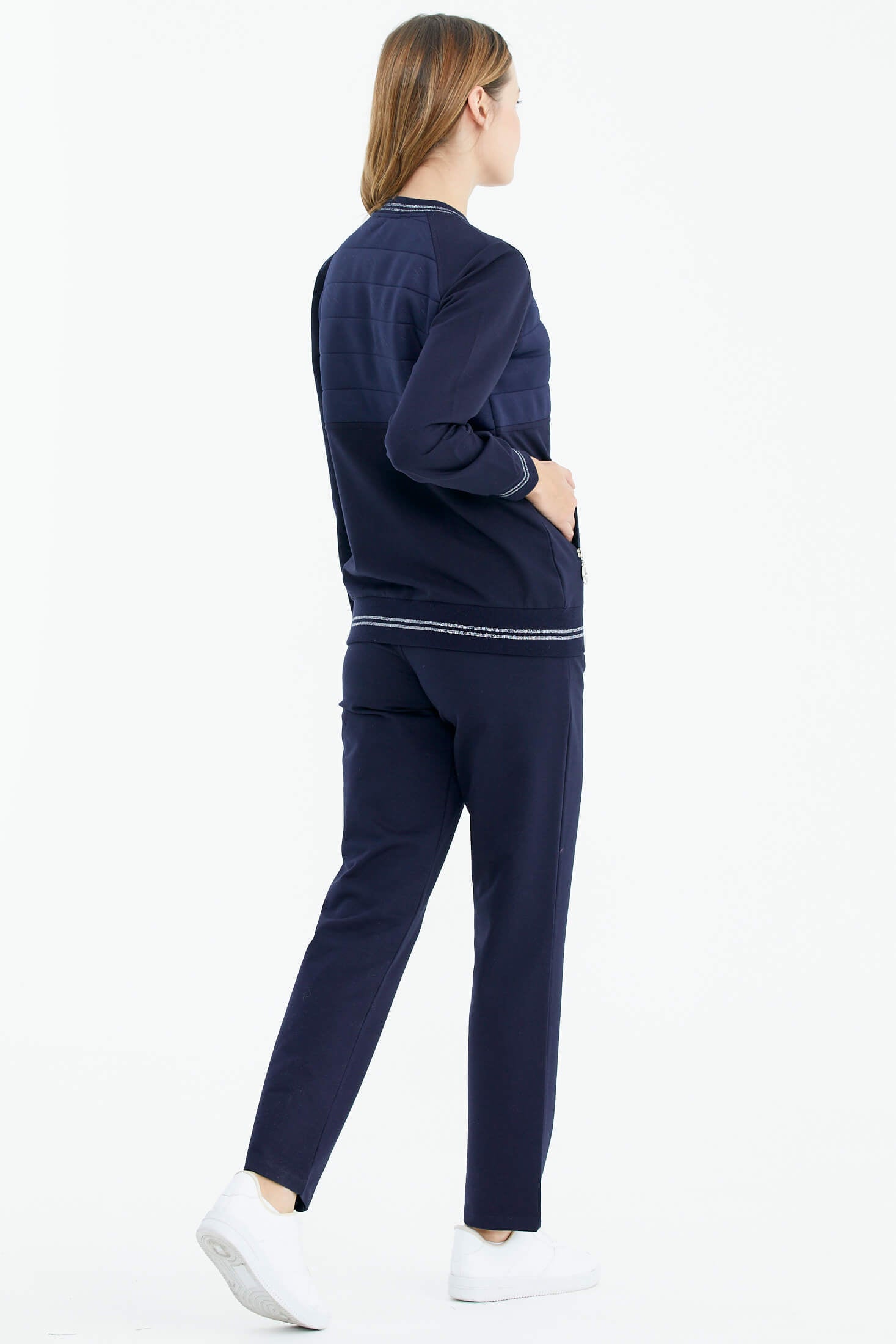 Kapitone Detaylı Eşofman Takımı - Lacivert (5) Sementa