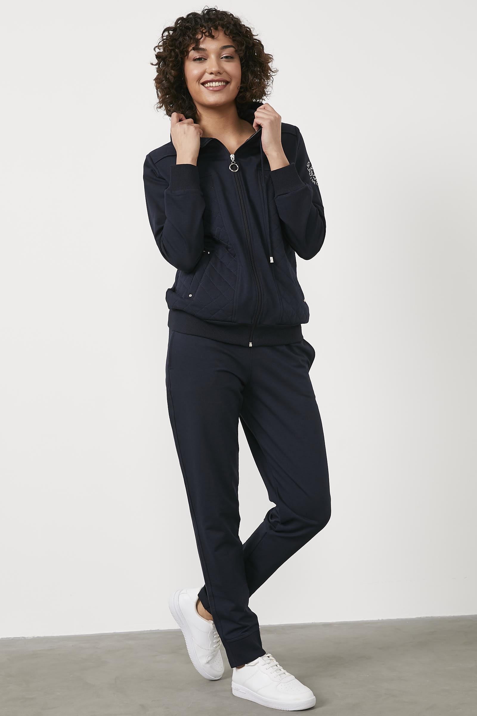 Kapitone Detaylı Kapüşonlu Eşofman Takım - Lacivert (3) Sementa