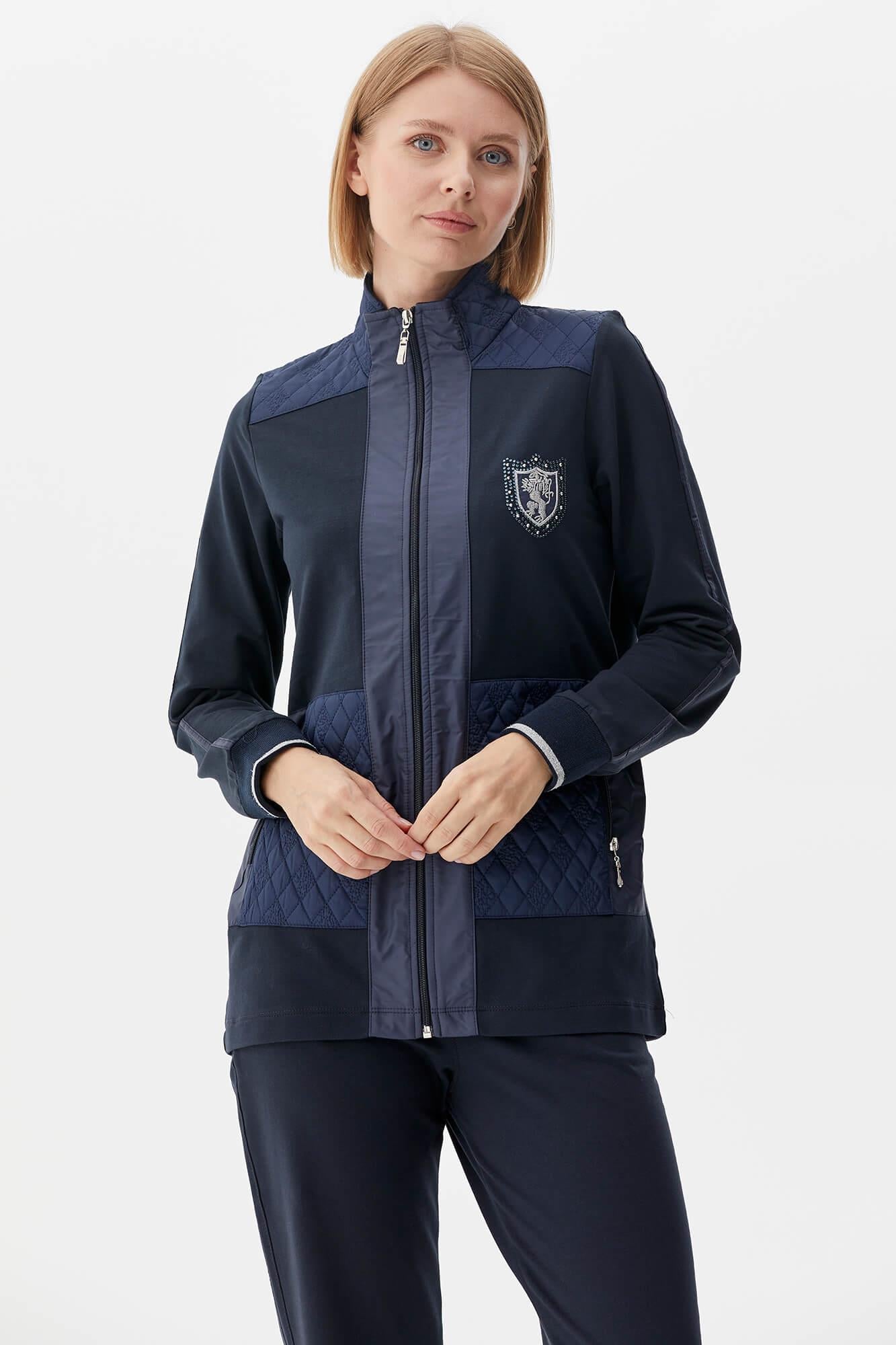 Kapitone Kombinli Dik Yaka Eşofman Takım - Lacivert (4) Sementa