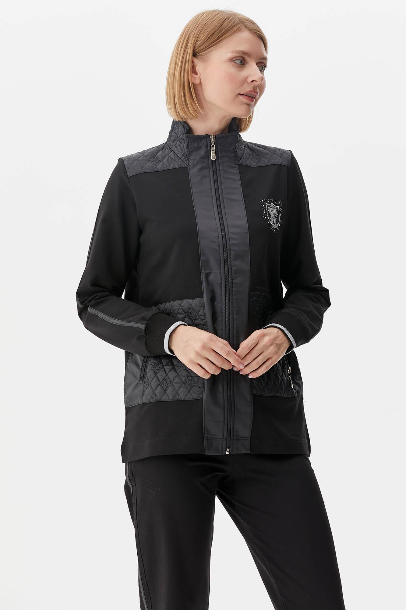 Kapitone Kombinli Dik Yaka Eşofman Takım - Siyah (2) Sementa