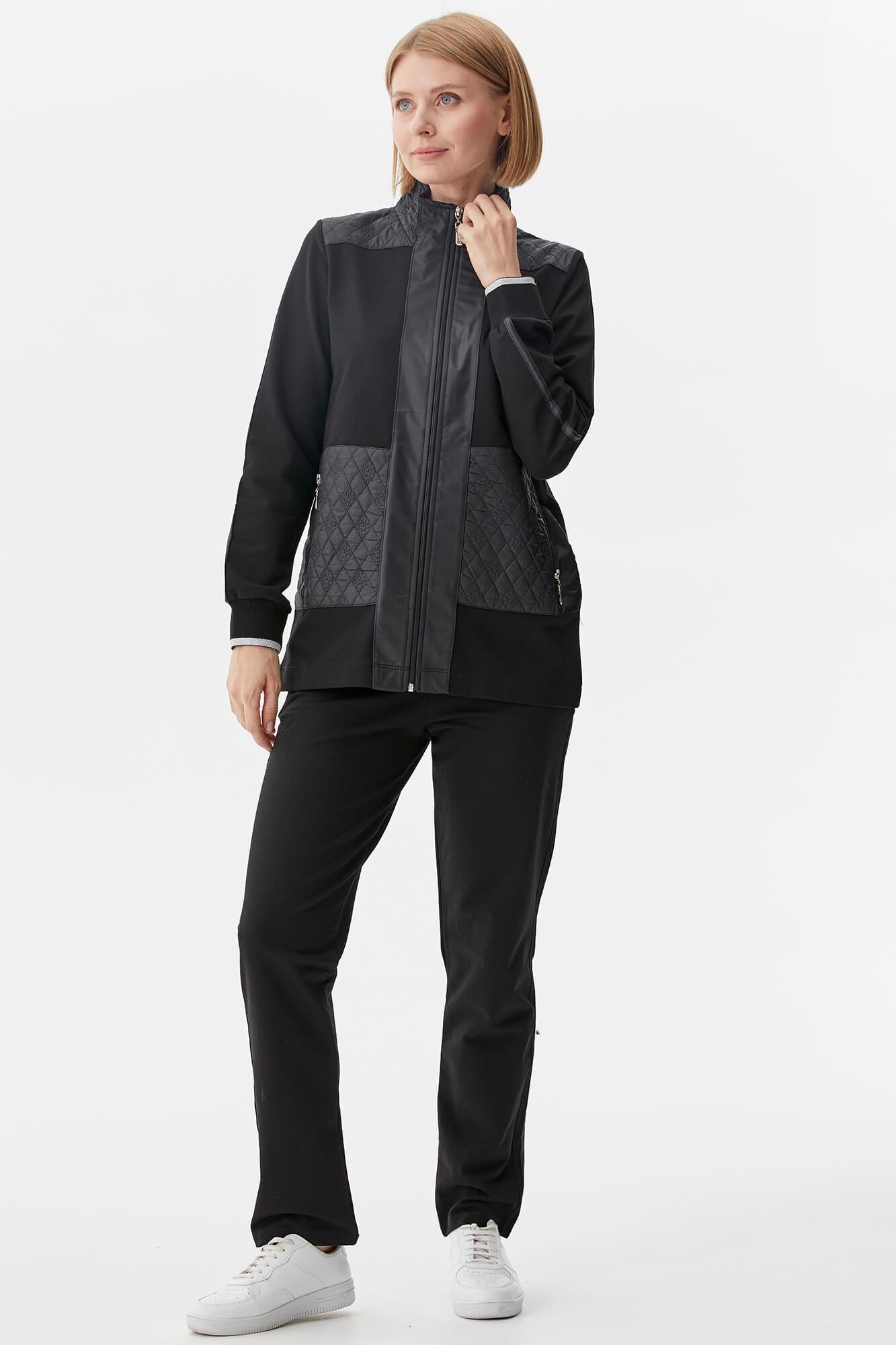 Kapitone Kombinli Dik Yaka Eşofman Takım - Siyah (3) Sementa