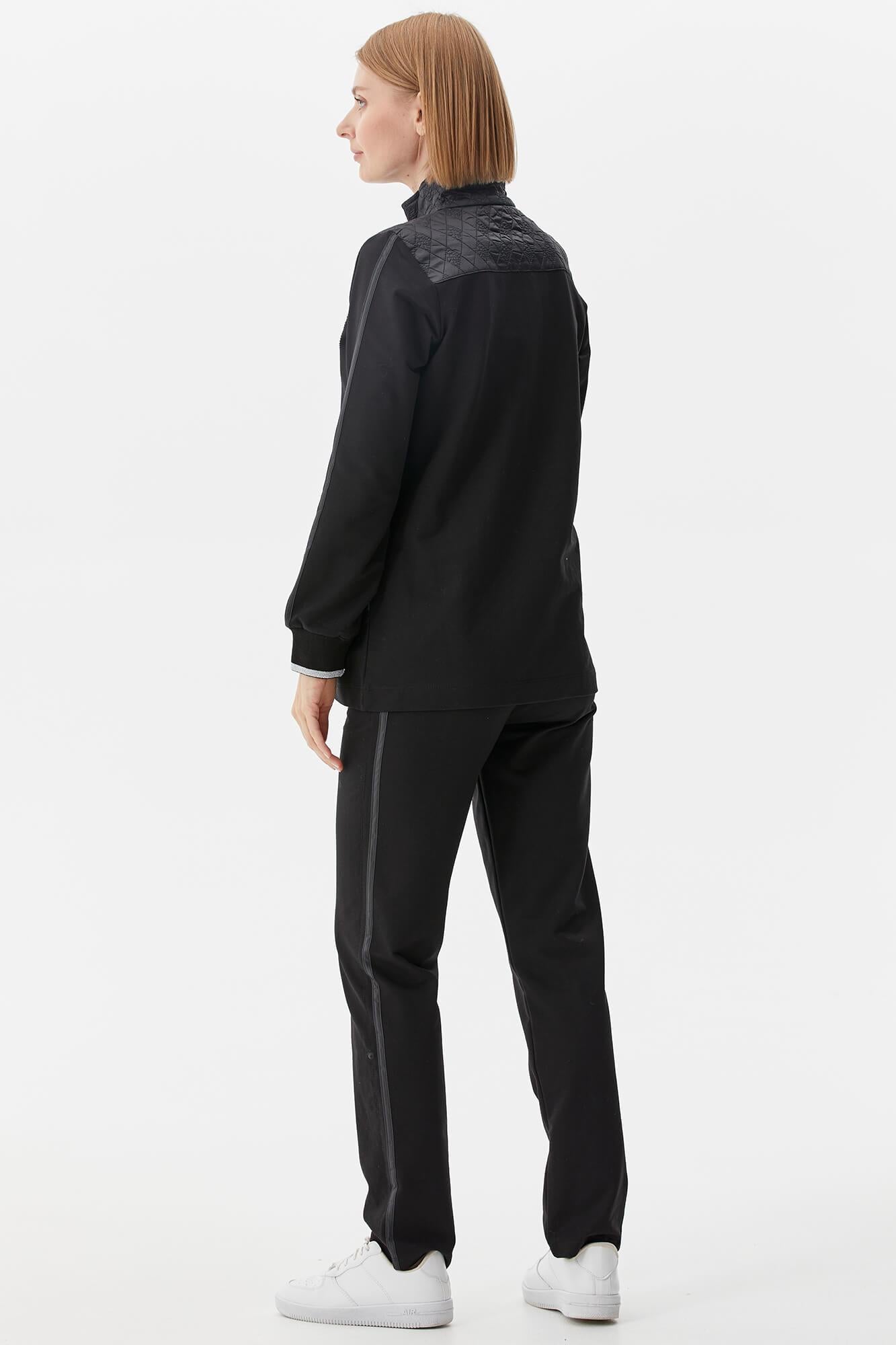 Kapitone Kombinli Dik Yaka Eşofman Takım - Siyah (5) Sementa