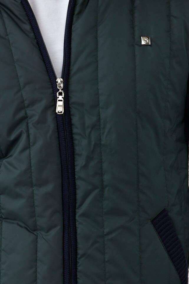 Kapitone Kombinli Fermuarlı Triko Mont - Yeşil - Lacivert (3) Sementa