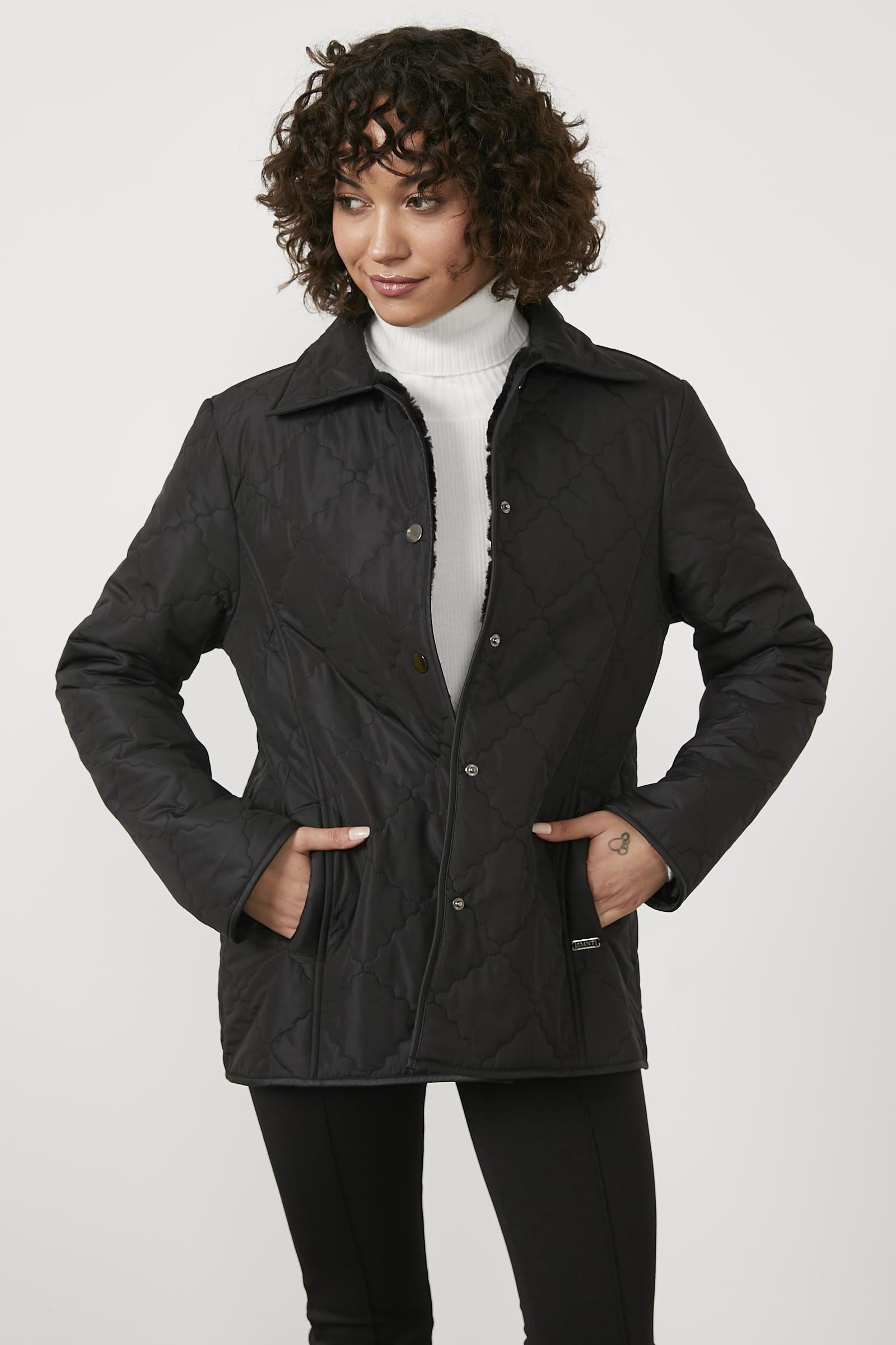 Kapitone Rahat Kalıp İçi Peluş Mont - Siyah (2) Sementa