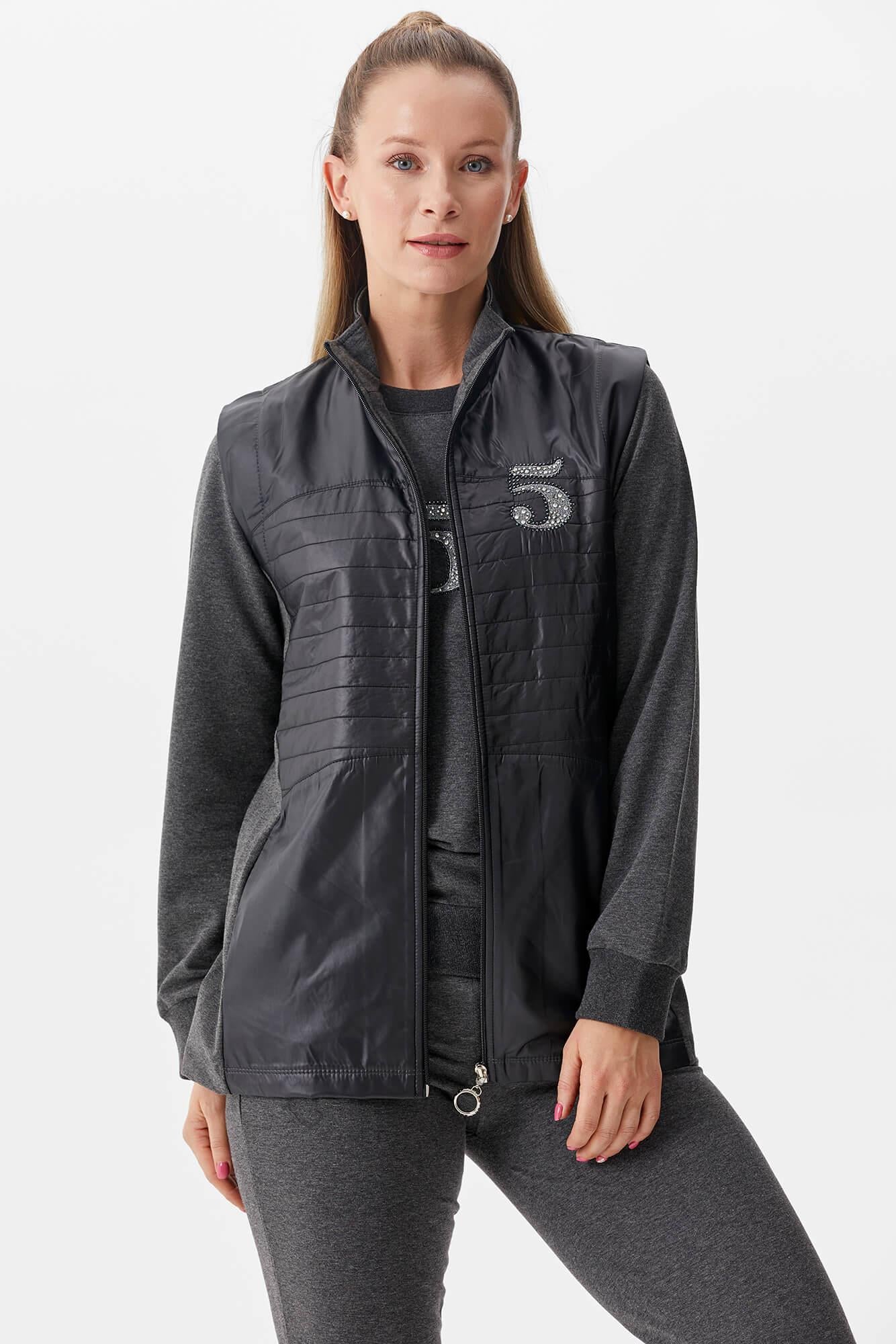 Kapitone Yelekli Üçlü Eşofman Takım - Antrasit (4) Sementa