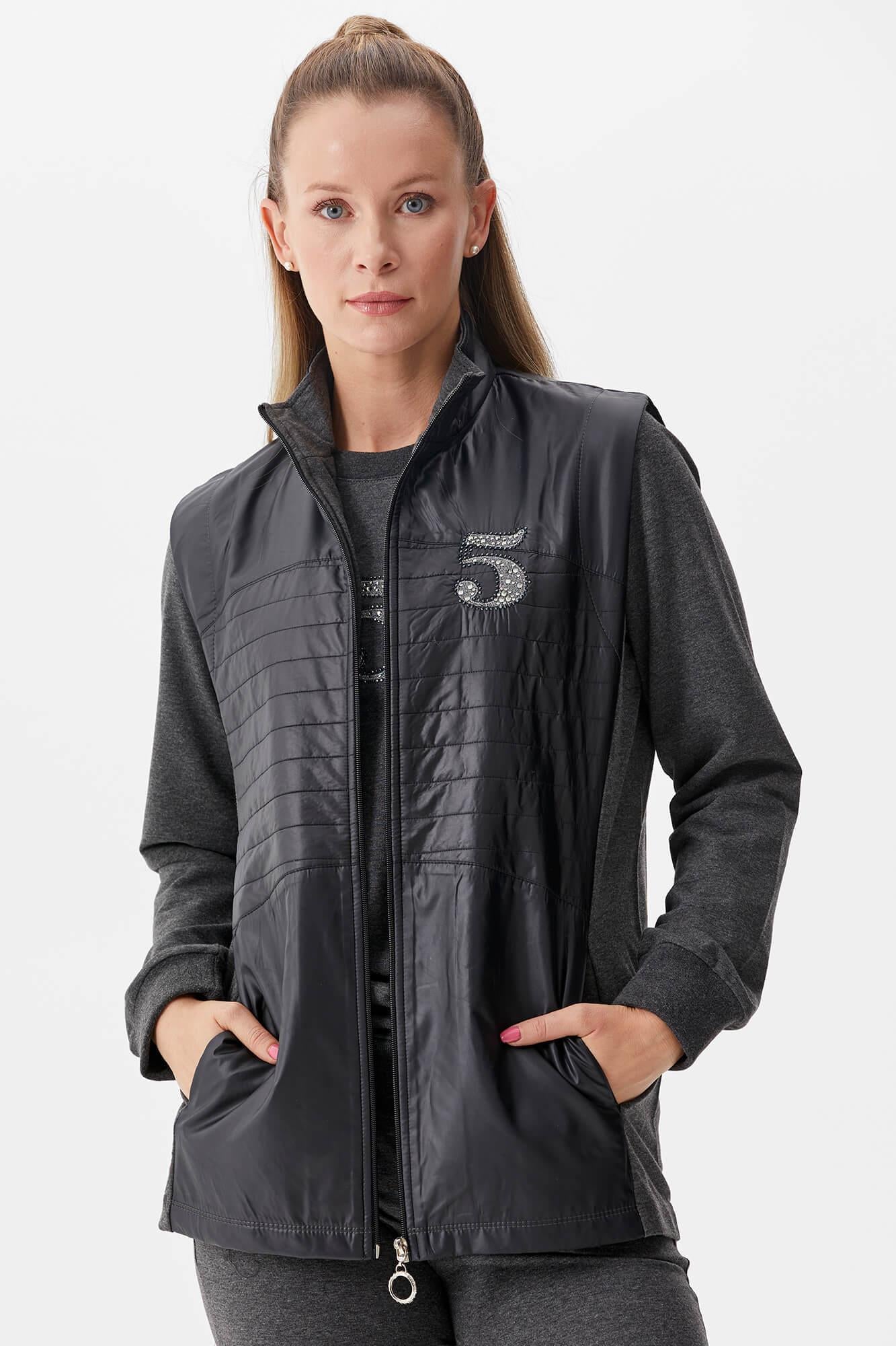 Kapitone Yelekli Üçlü Eşofman Takım - Antrasit (5) Sementa