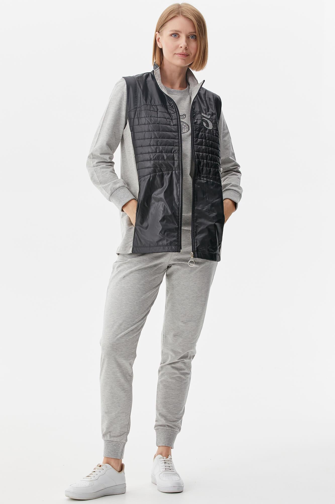 Kapitone Yelekli Üçlü Eşofman Takım - Gri (2) Sementa