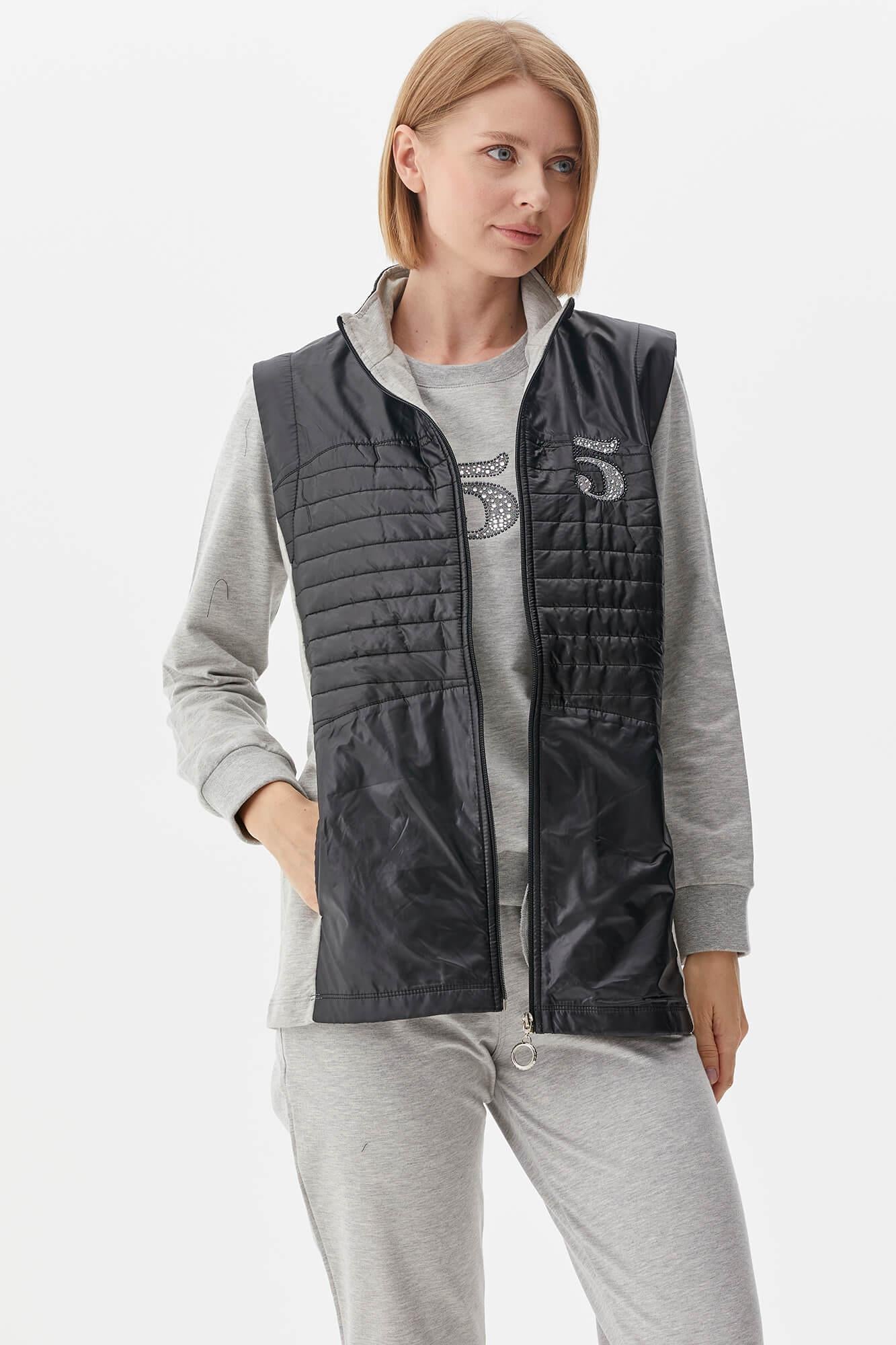 Kapitone Yelekli Üçlü Eşofman Takım - Gri (3) Sementa