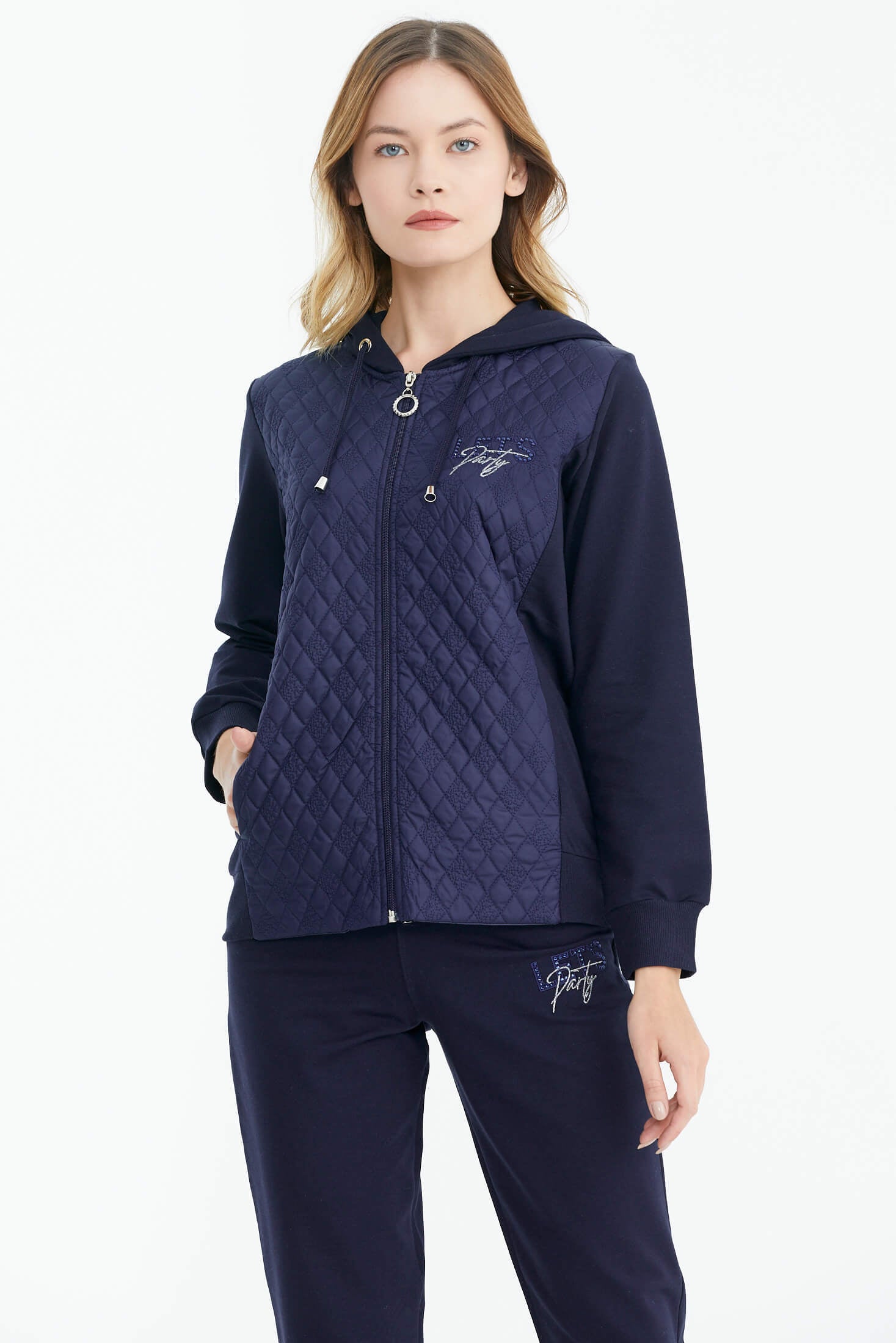 Kapüşonlu Kapitone Detaylı Eşofman Takım - Lacivert (1) Sementa