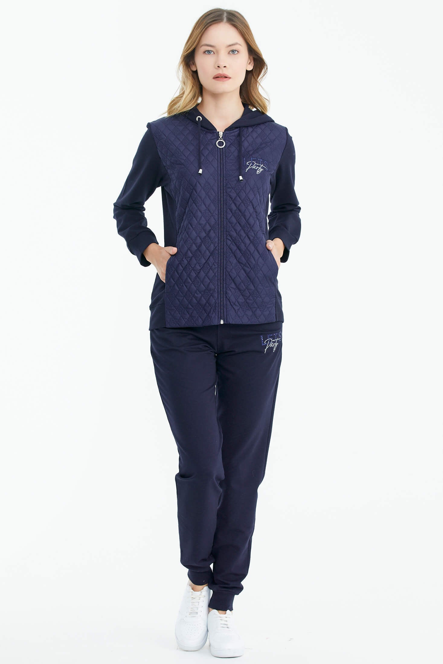 Kapüşonlu Kapitone Detaylı Eşofman Takım - Lacivert (2) Sementa