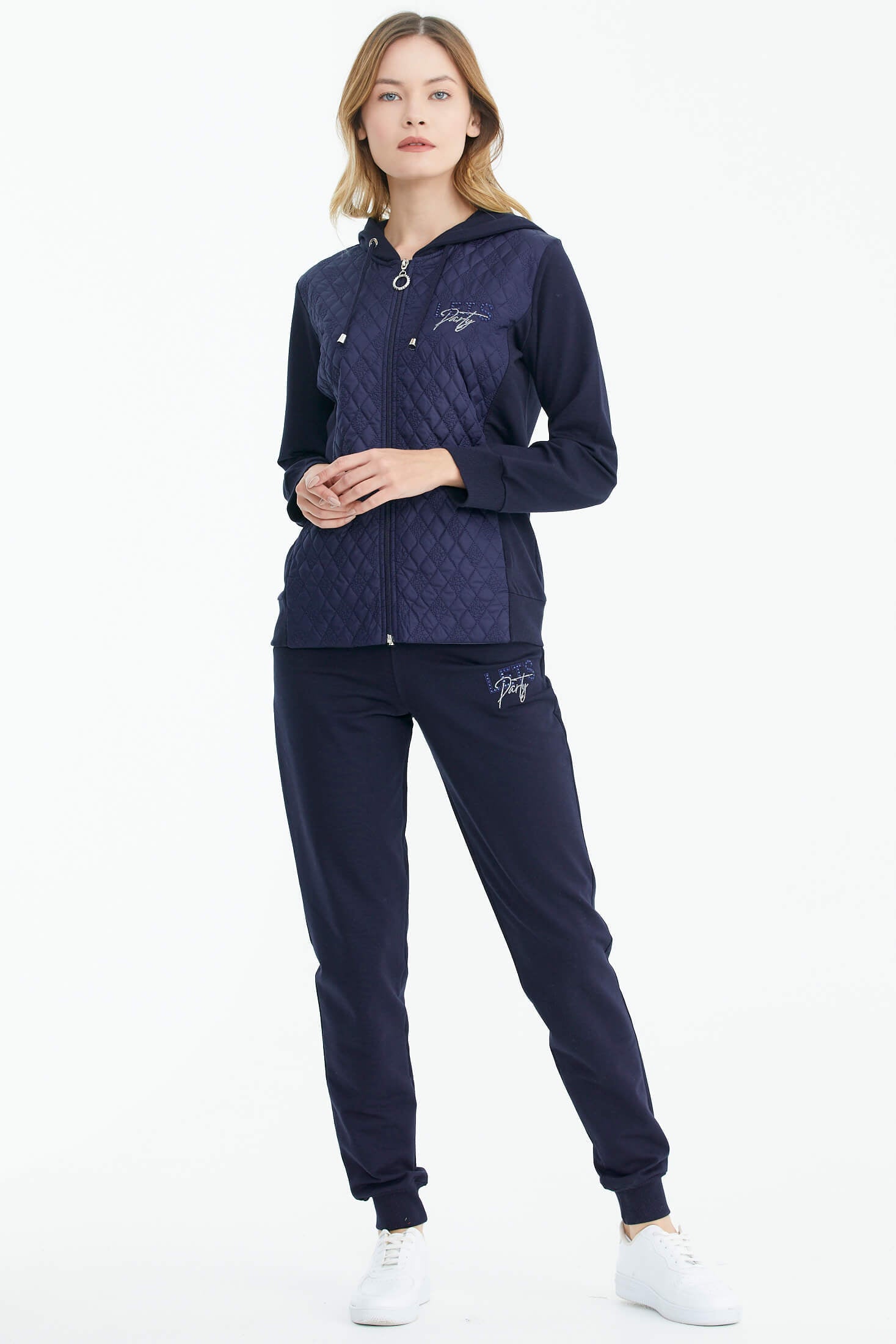 Kapüşonlu Kapitone Detaylı Eşofman Takım - Lacivert (4) Sementa