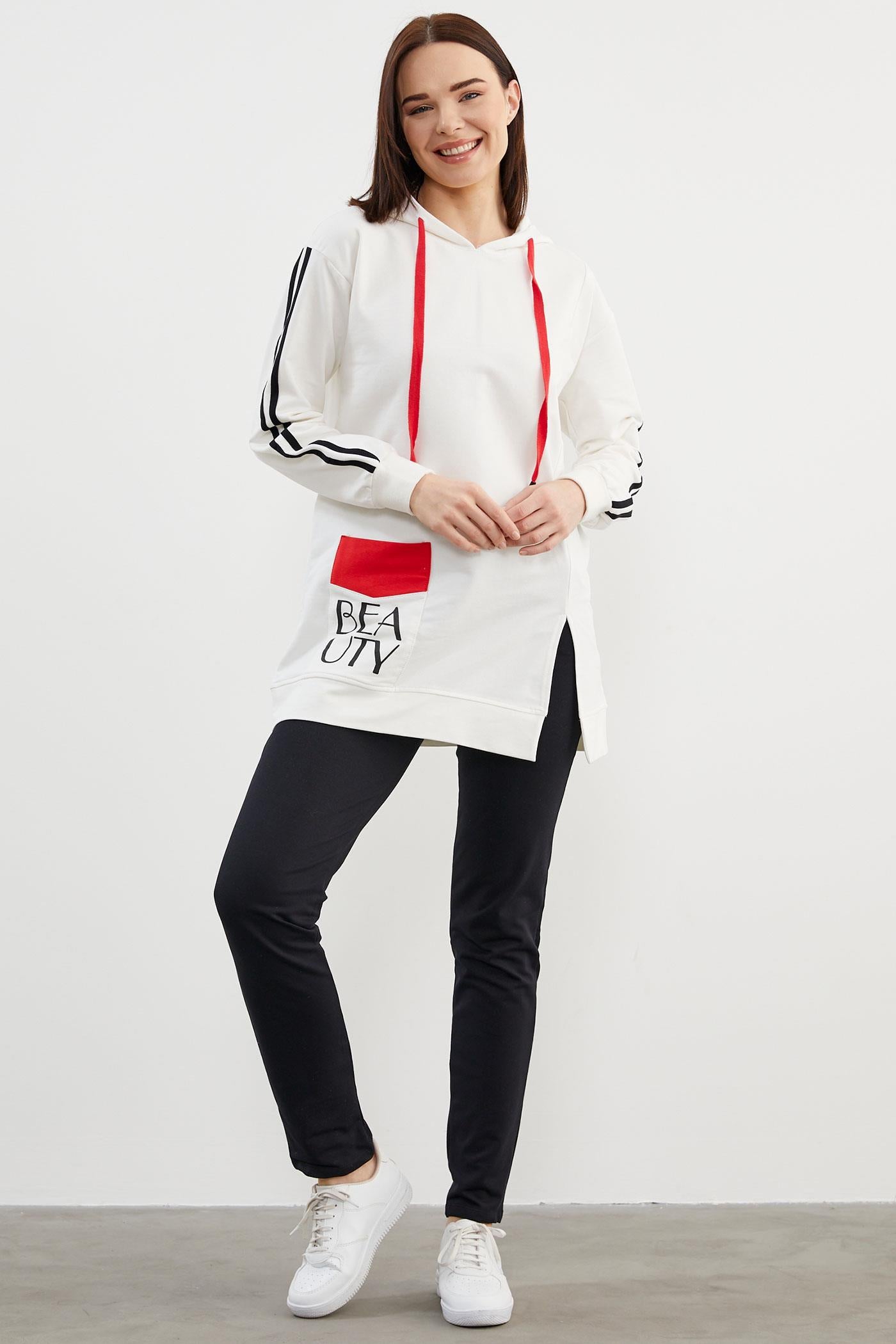 Kapüşonlu Oversize Eşofman Takım - Siyah (1) Sementa