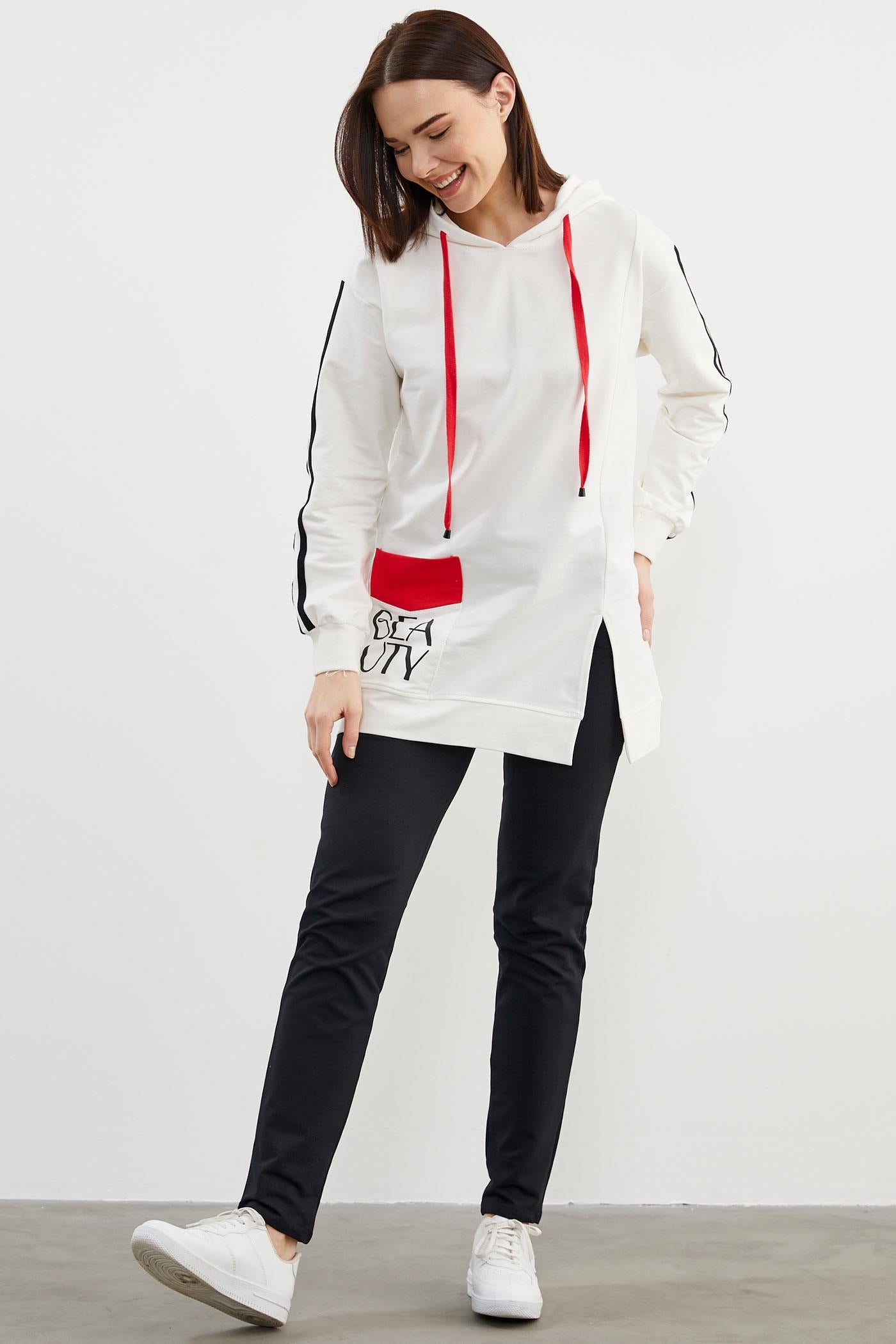 Kapüşonlu Oversize Eşofman Takım - Siyah (2) Sementa