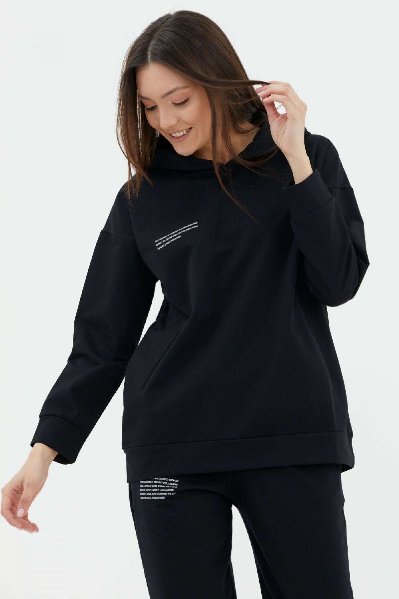 Kapüşonlu Oversize Sweat - Siyah (1) Sementa