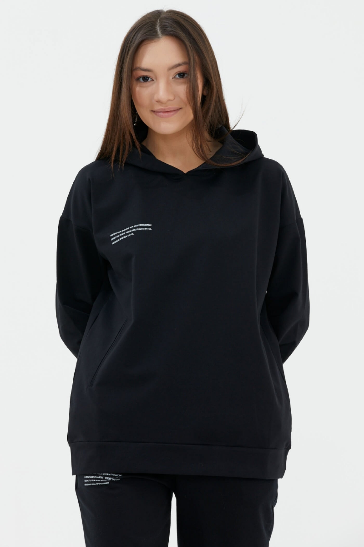 Kapüşonlu Oversize Sweat - Siyah (2) Sementa