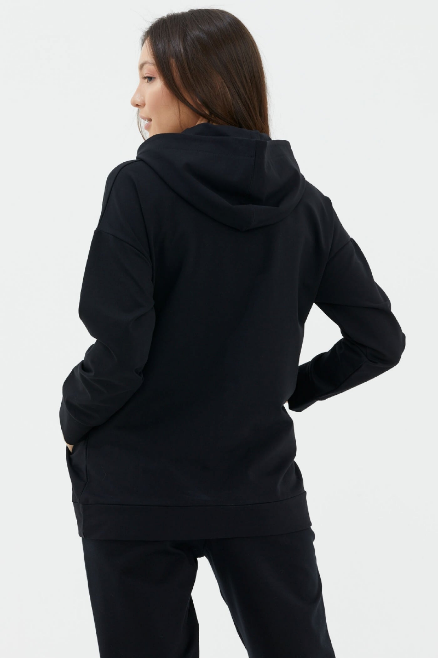 Kapüşonlu Oversize Sweat - Siyah (3) Sementa